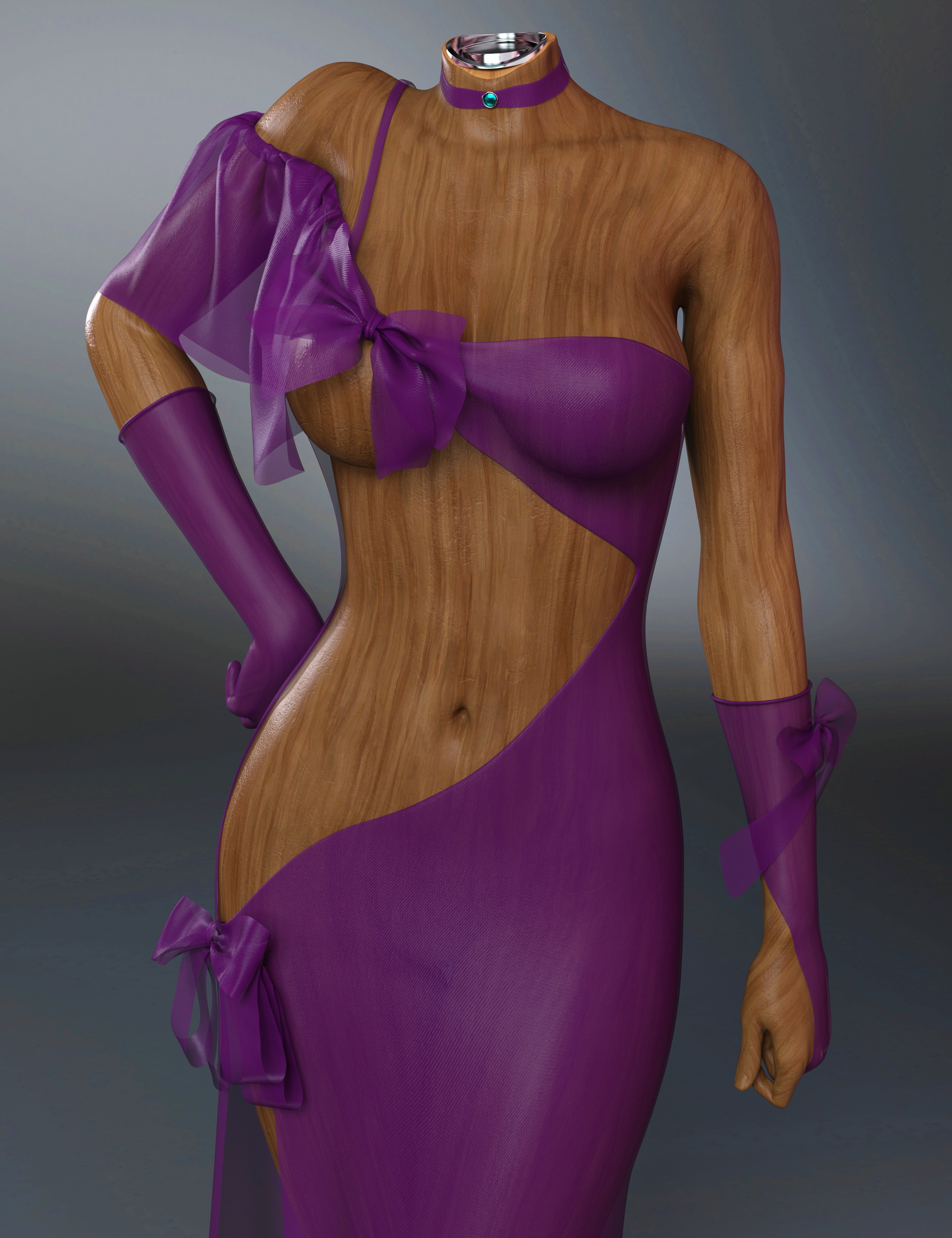 dForce Yk Sexy One Shoulder Dress Outfit for Genesis 9