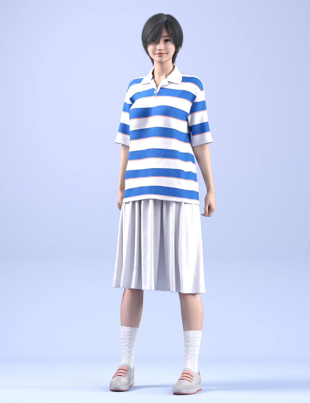 dForce HnC25 Retro Spring Outfits for Genesis 9 by: IH Kang, 3D Models by Daz 3D