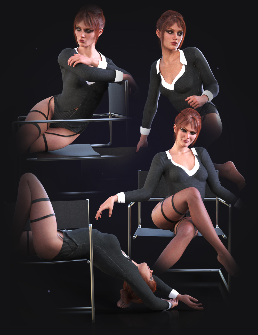 LA Office Poses and Prop for Genesis 9 and 8 Female by: Laia, 3D Models by Daz 3D