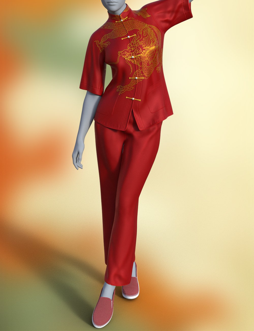 dForce Traditional Tang Suit Outfit for Genesis 9