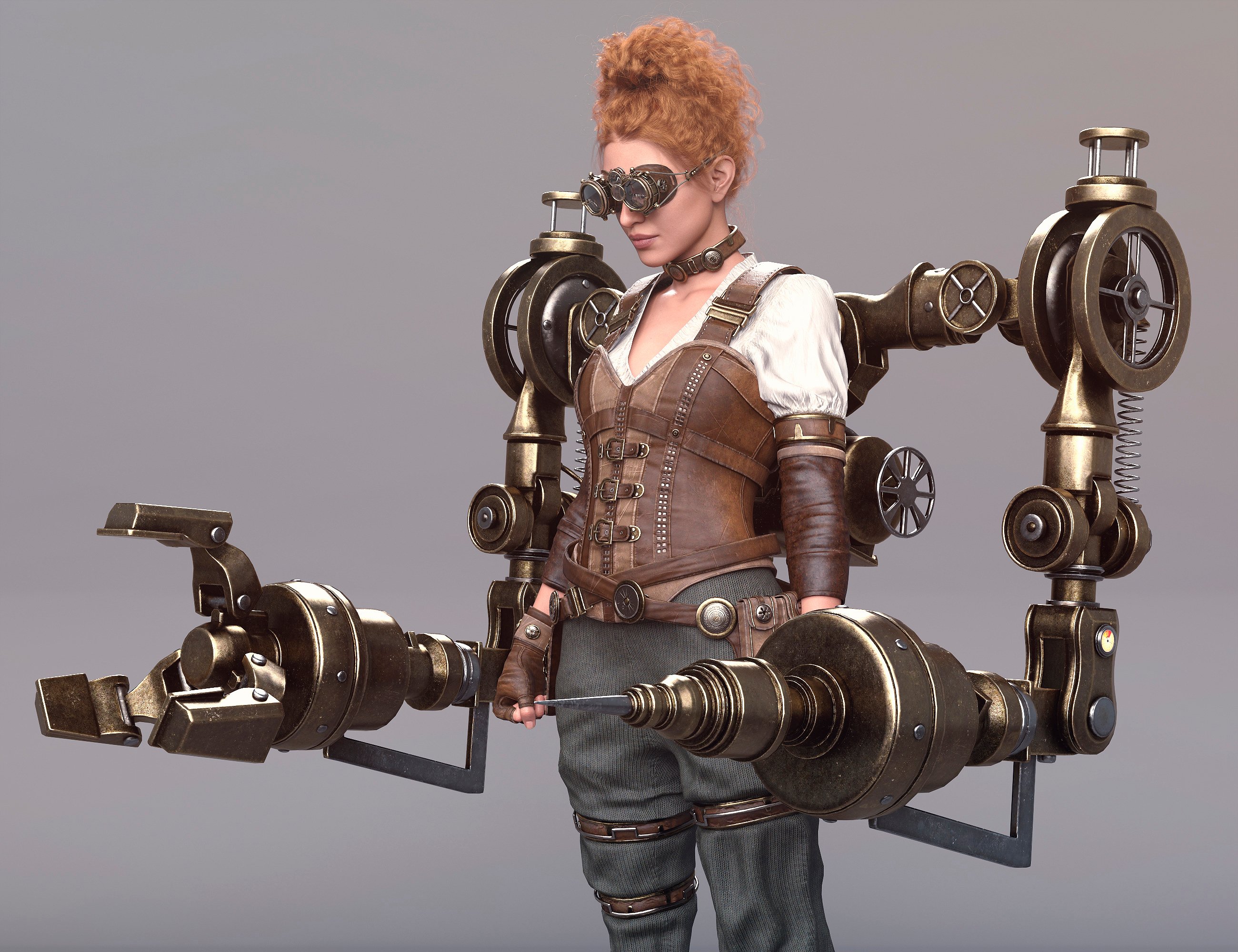 dForce Steampunk Engineer Outfit for Genesis 9