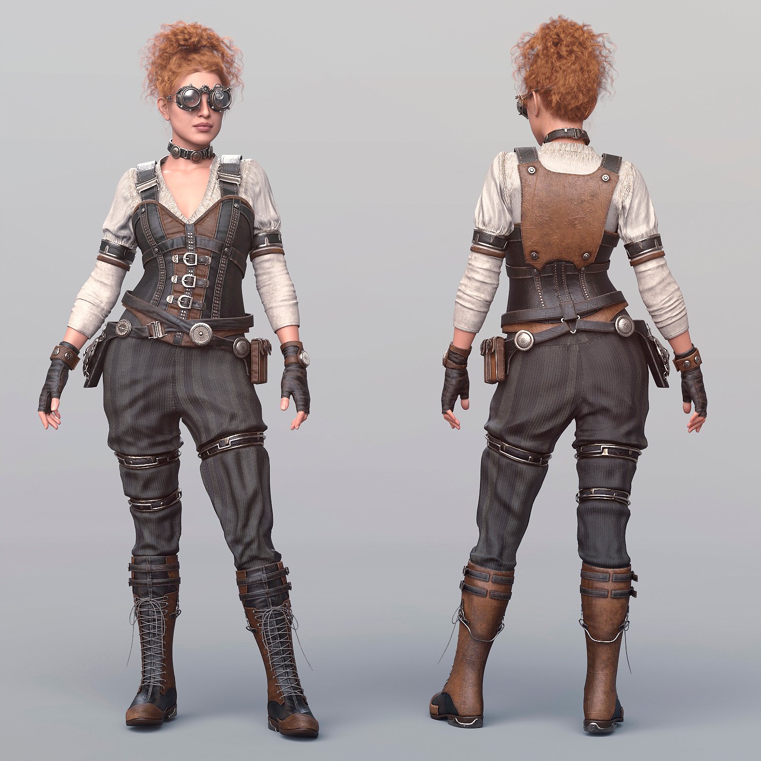 dForce Steampunk Engineer Outfit Texture Add-On