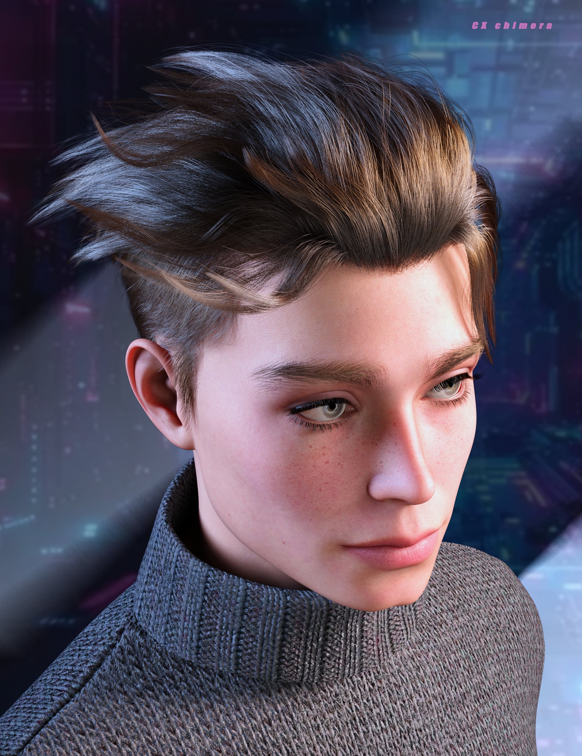 dForce Strand-Based FE Dragon Beard Back Hair for Genesis 9 | Daz 3D