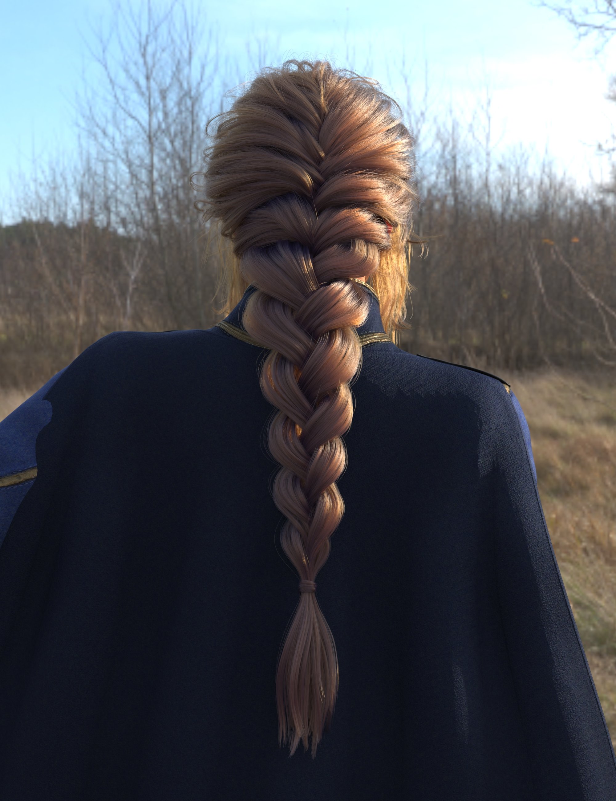 dForce Messy French Braid for Genesis 9