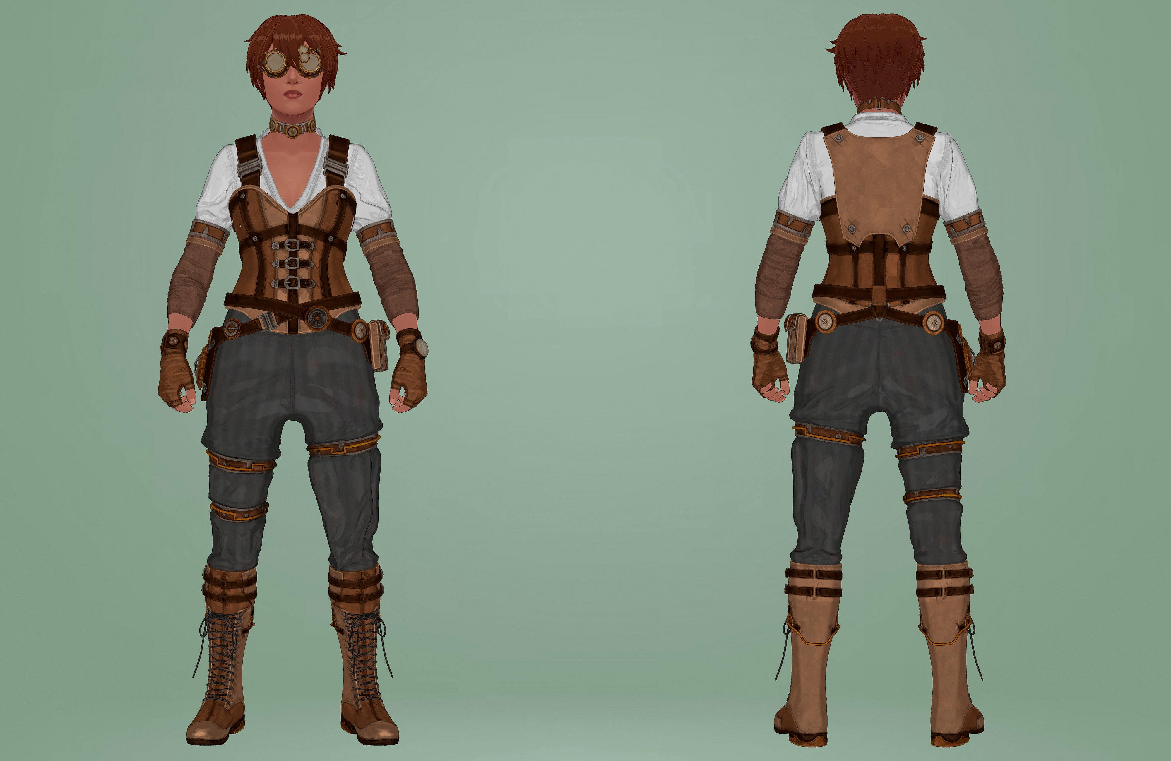 dForce Steampunk Engineer Outfit FilaToon Add-On