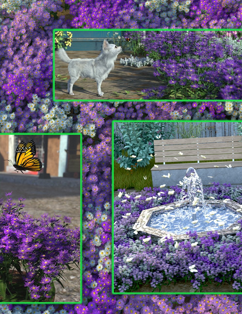 Garden Flowers - New York Asters by: MartinJFrost, 3D Models by Daz 3D