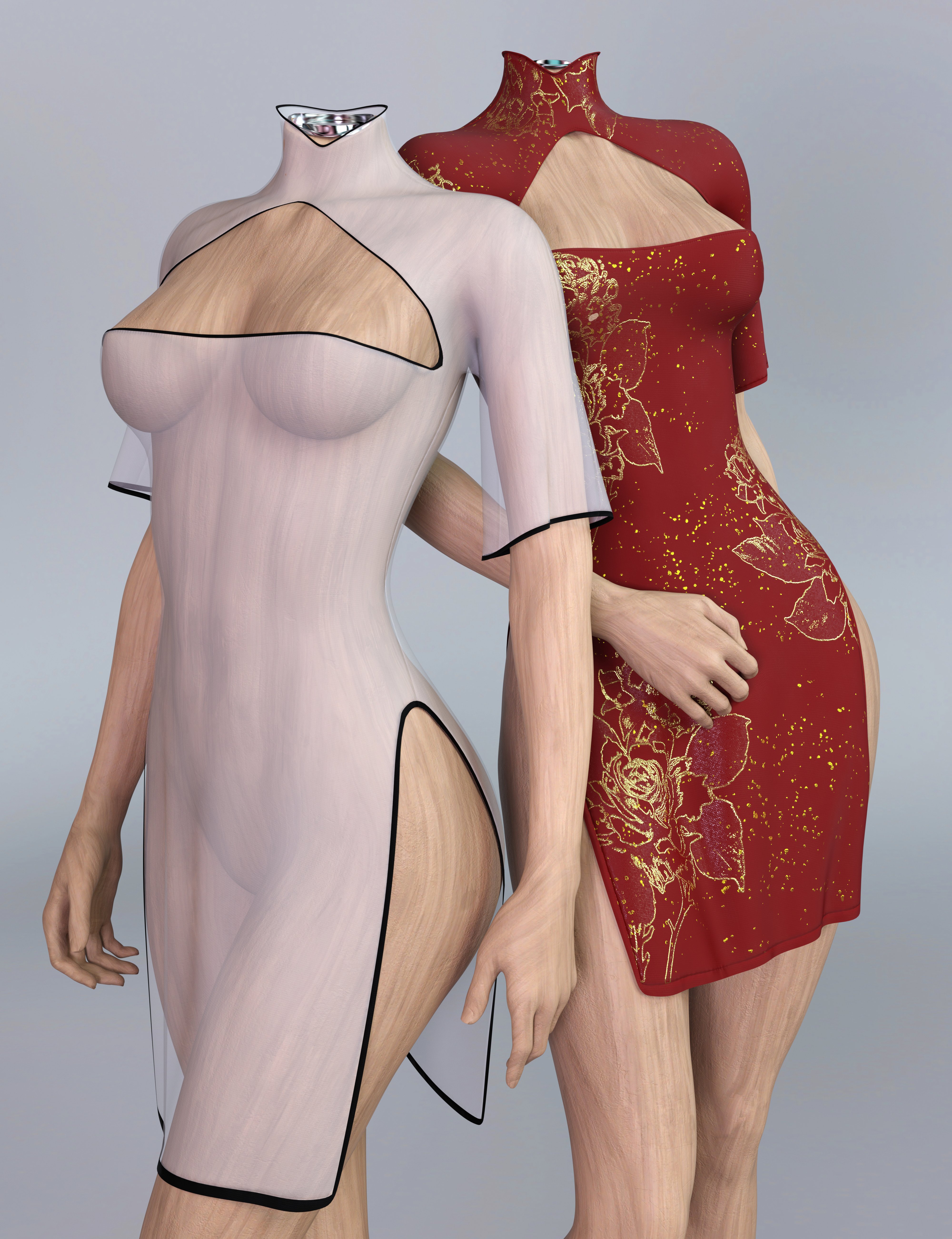 dForce Yk Sexy Cheongsam Outfit for Genesis 9