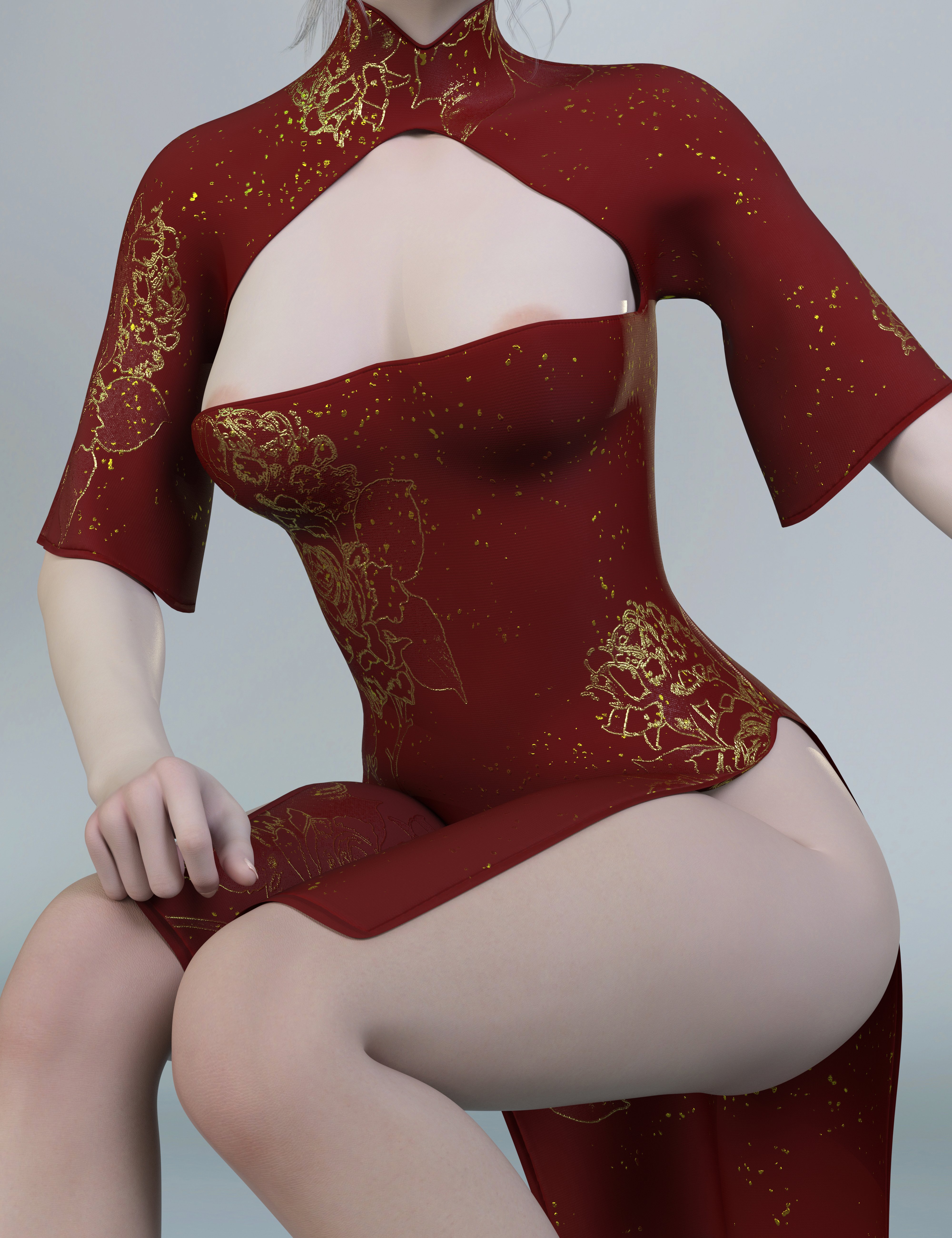 dForce Yk Sexy Cheongsam Outfit for Genesis 9