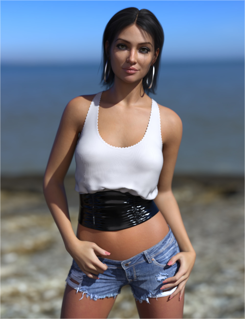 dForce Corset Tank Top Genesis 9 by: Sveva, 3D Models by Daz 3D