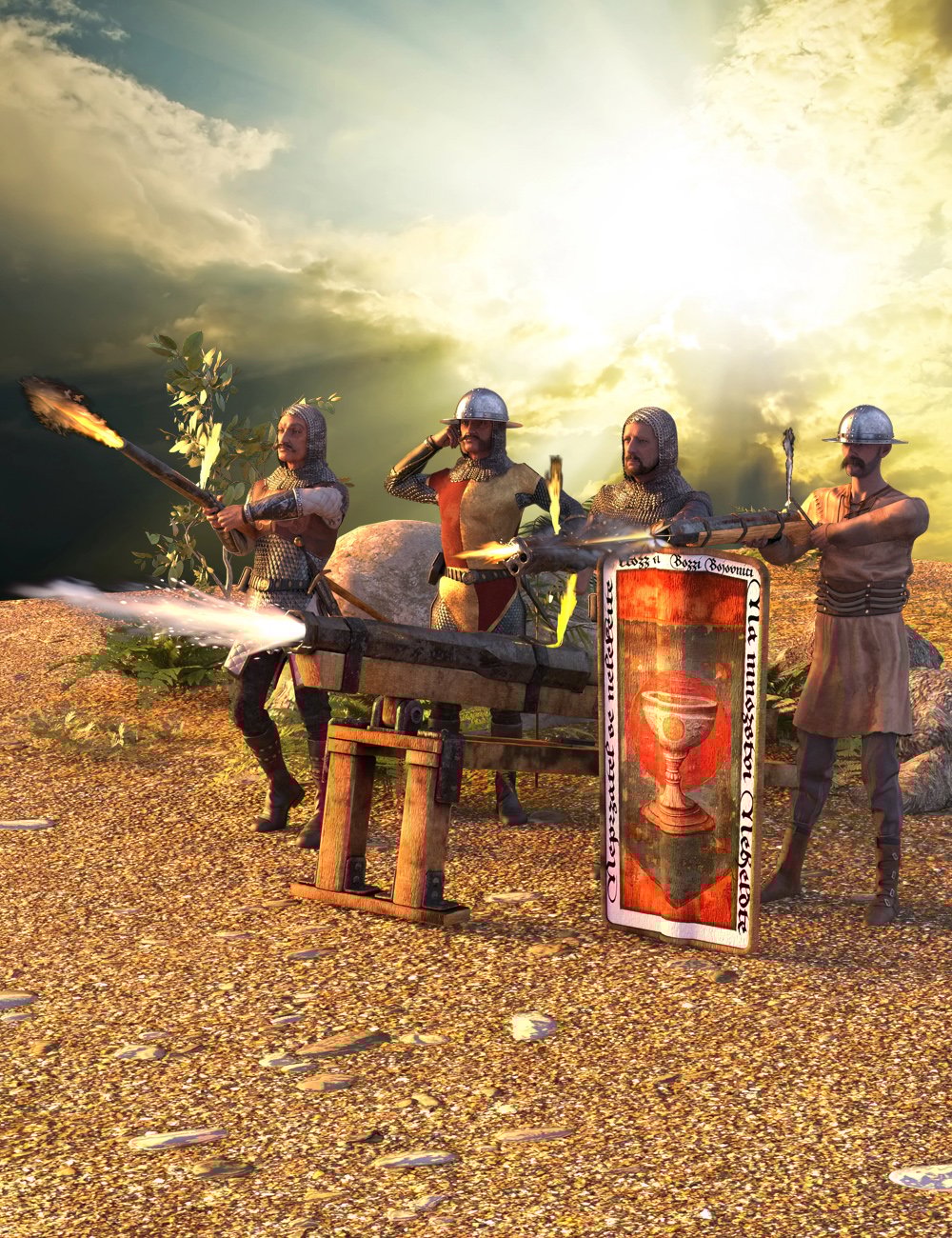 Medieval Guns by: Cybertenko, 3D Models by Daz 3D