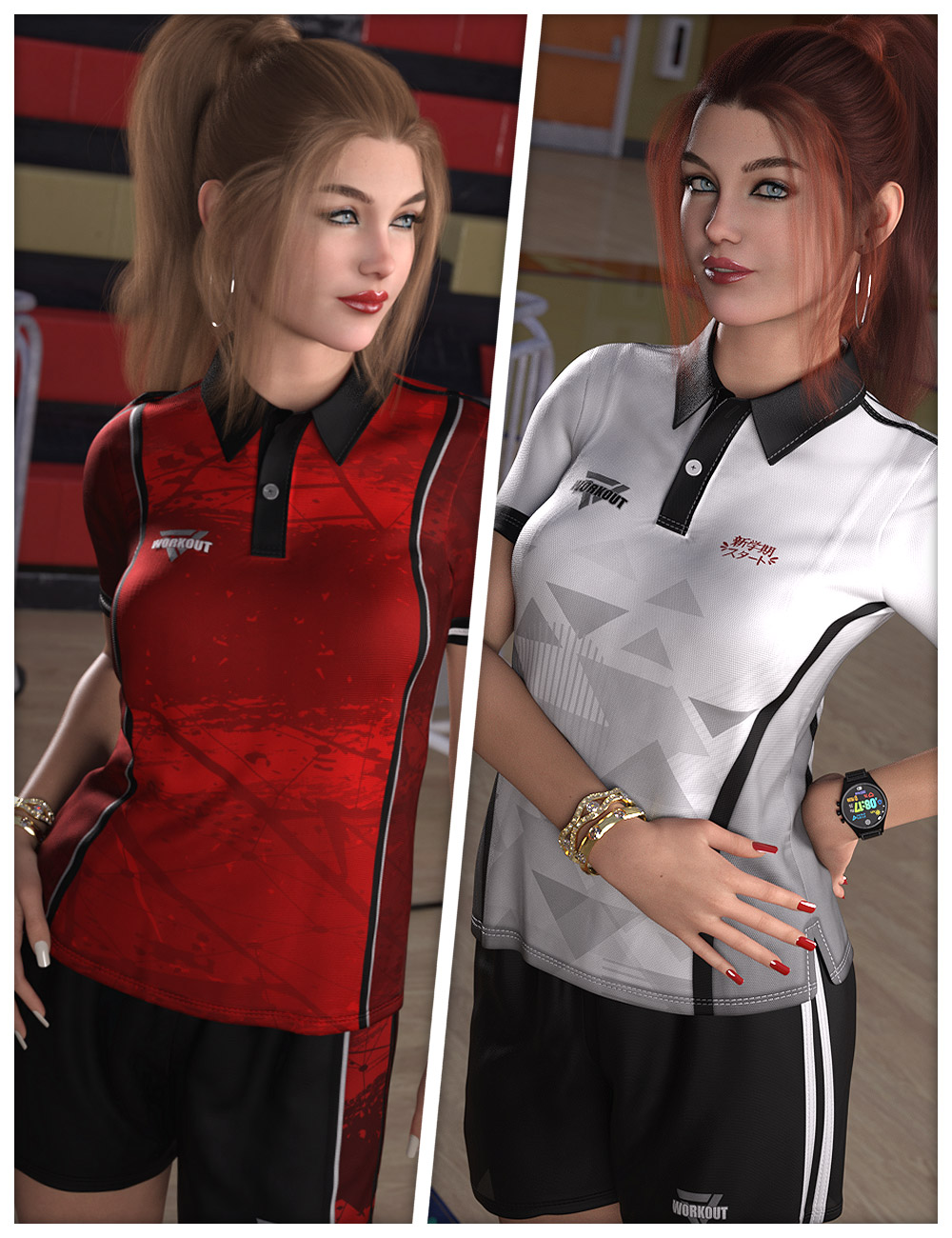 Workout Textures for dForce SU Campus Sportswear by: ShanasSoulmate, 3D Models by Daz 3D