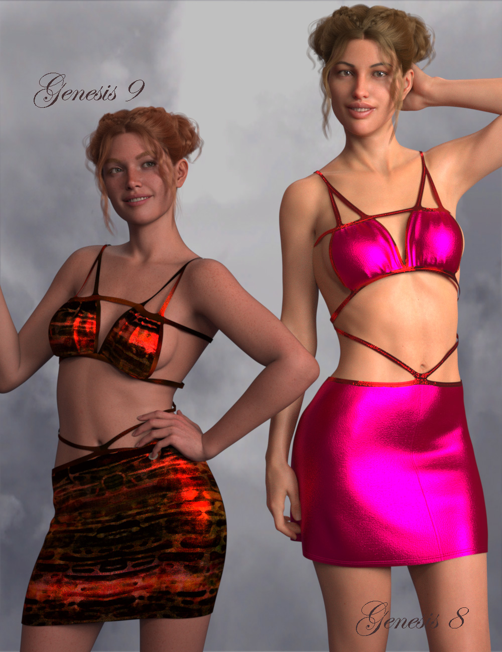 DNA Sage dForce Dress for Genesis 9, 8.1 and 8 Female by: Donnena, 3D Models by Daz 3D