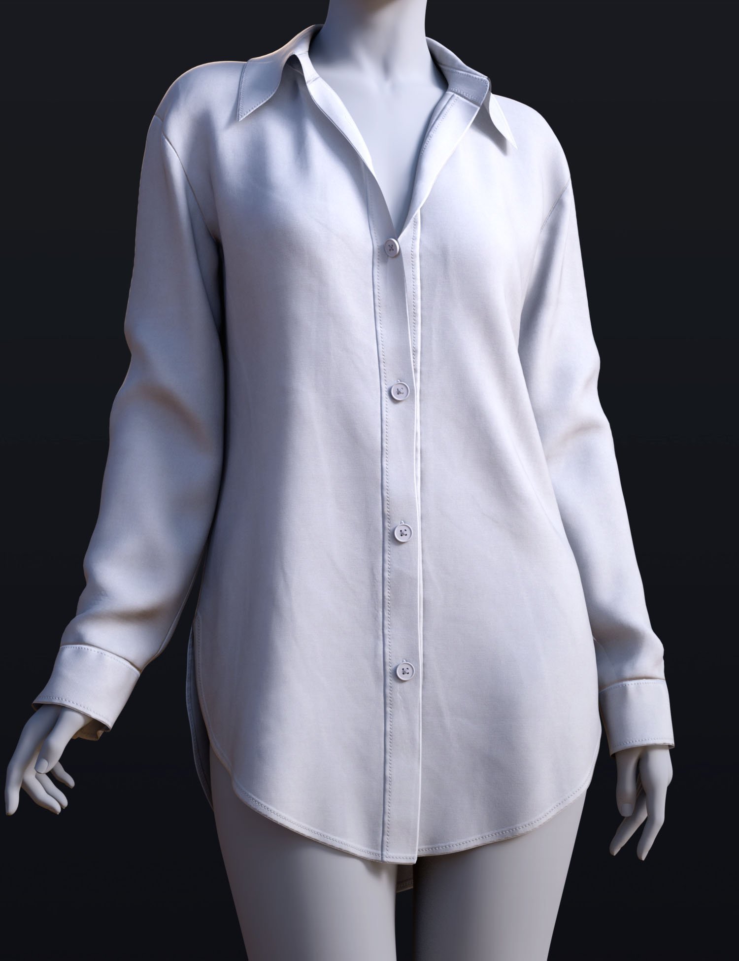 dForce BS Long Shirt for Genesis 9 by: BirthStone, 3D Models by Daz 3D