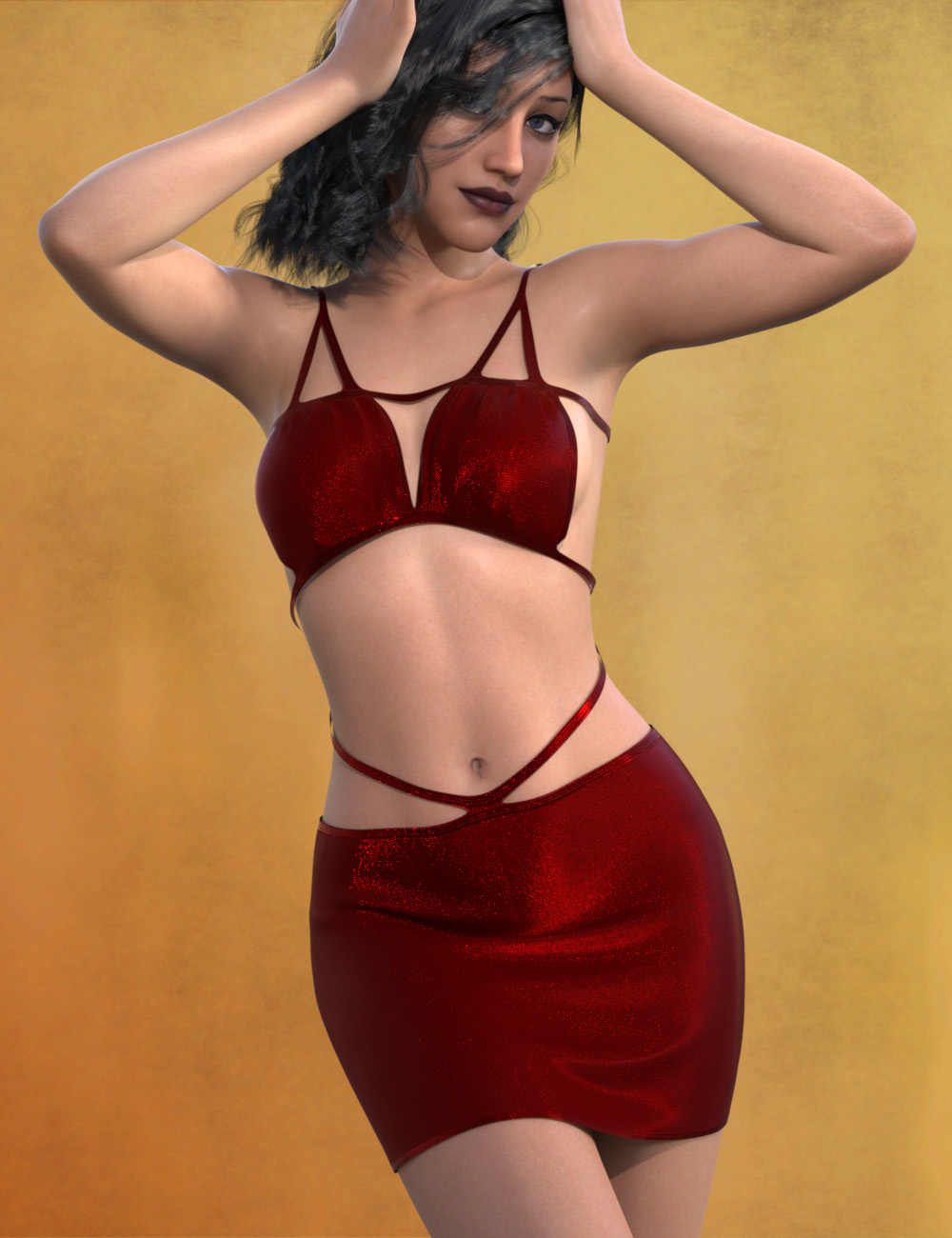 SIC Edge an Add-On for Sage dForce Dress for Genesis 9, 8.1 and 8 by: Sisters In Chaos, 3D Models by Daz 3D