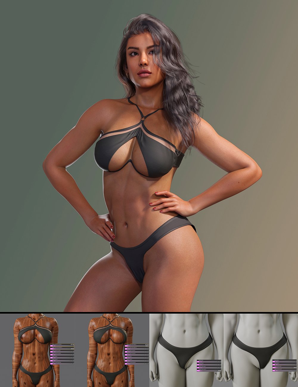 dForce MB Strap Hollow Bikini for Genesis 9 Female