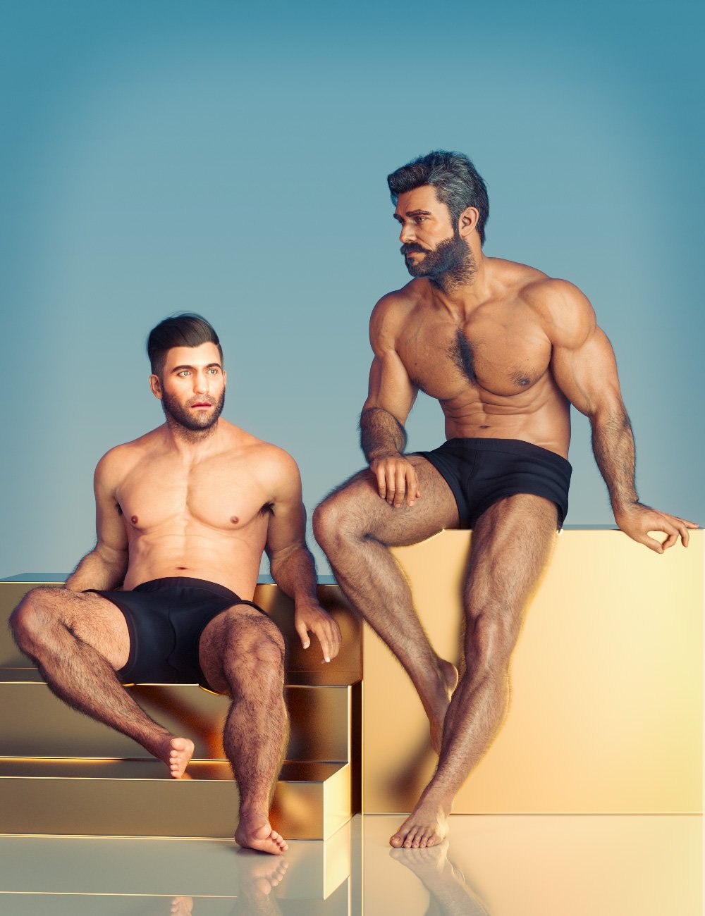 Jepe's Dramatic Sit Poses for Genesis 9 and 8 Male