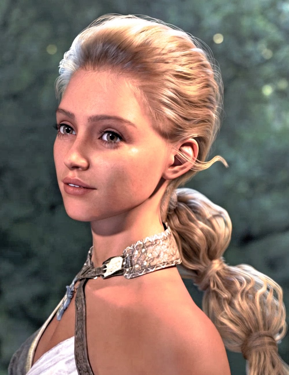 dForce Strand-Based FE Bubble Braids Hair for Genesis 9 by: FeSoul, 3D Models by Daz 3D