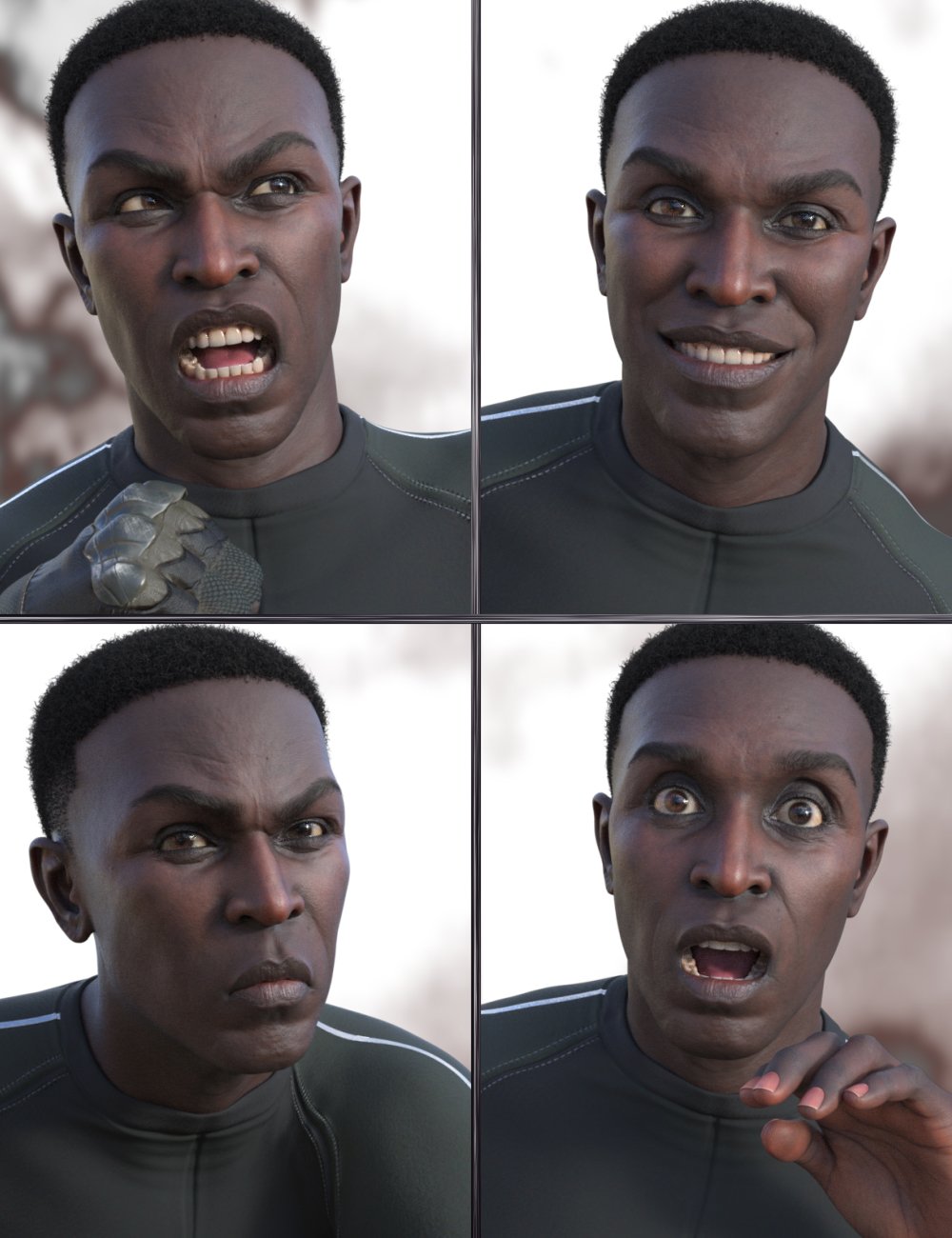 JW Bravery Expressions for Bishop 9 by: JWolf, 3D Models by Daz 3D