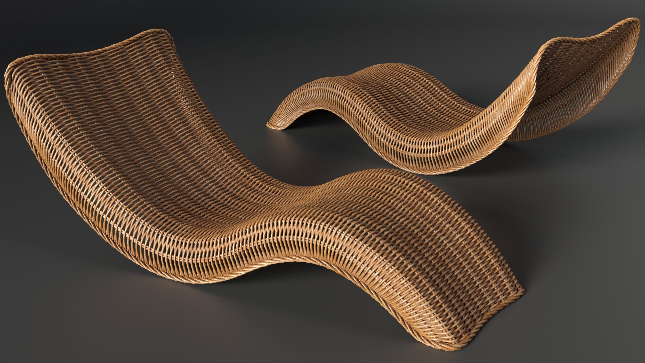 Wicker Poolside Sun Bed and Poses for Genesis 9, 8 and 8.1 Female