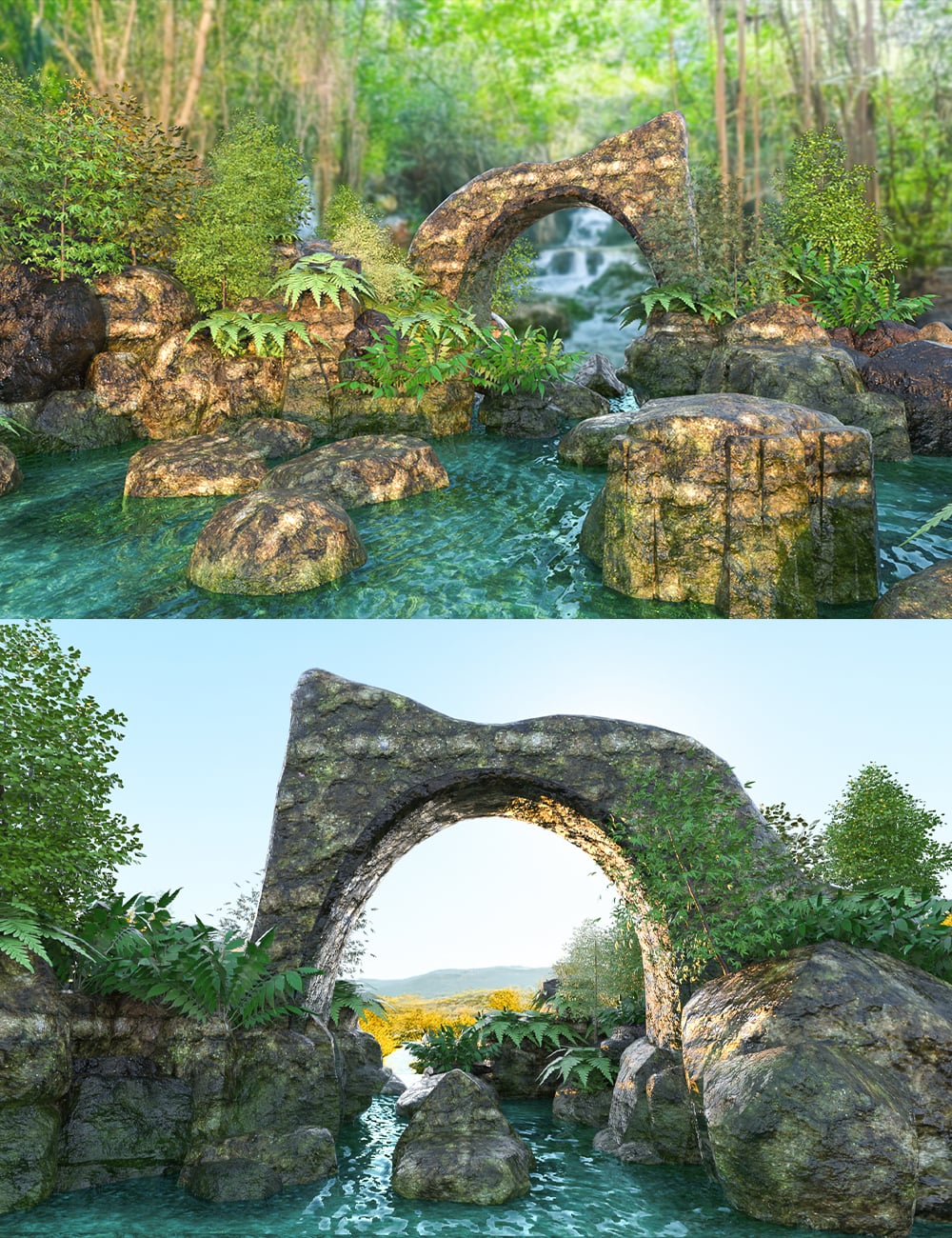 Ancient Arch River Sanctuary by: clacydarch, 3D Models by Daz 3D