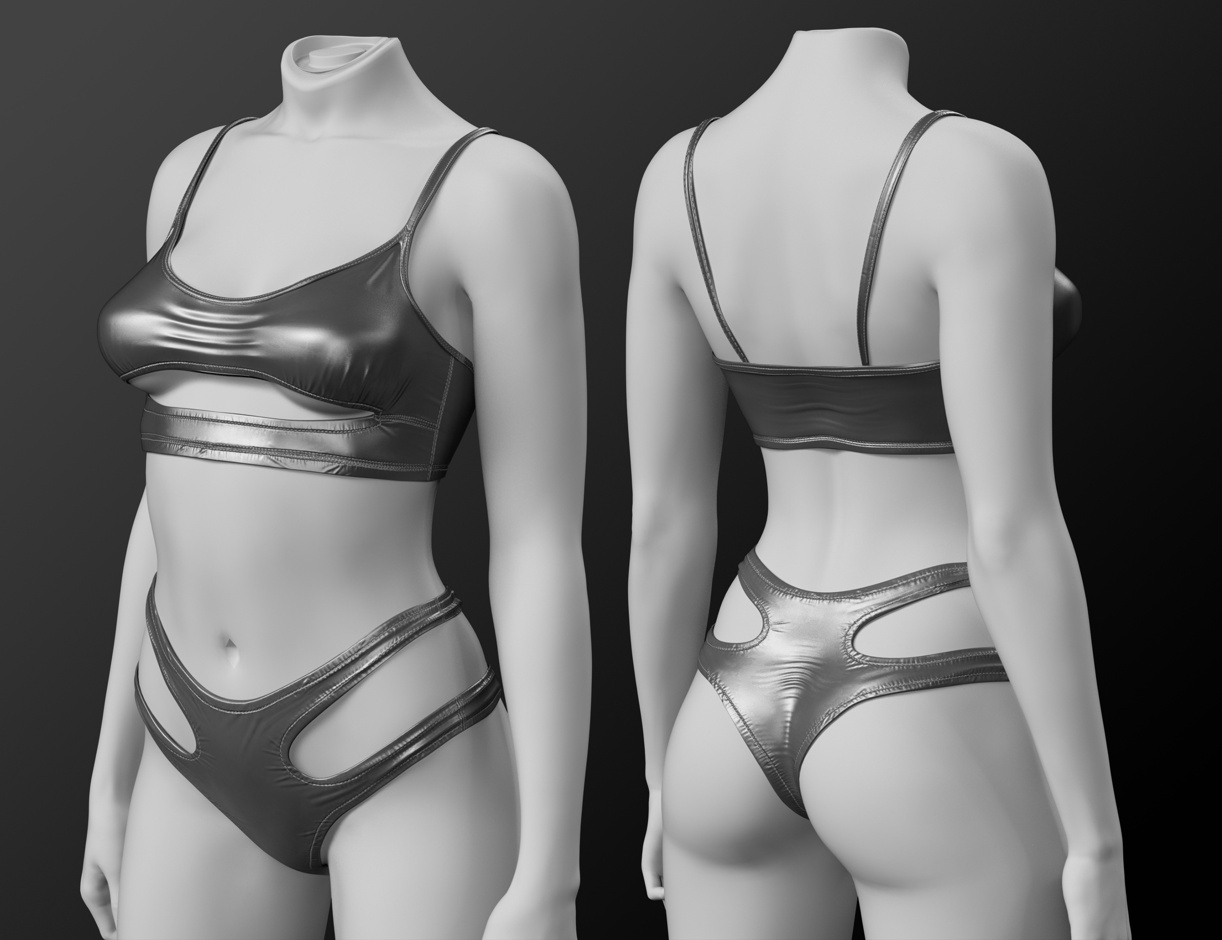 X-Fashion Blade Leather Outfit for Genesis 9 and 8, 8.1 Female