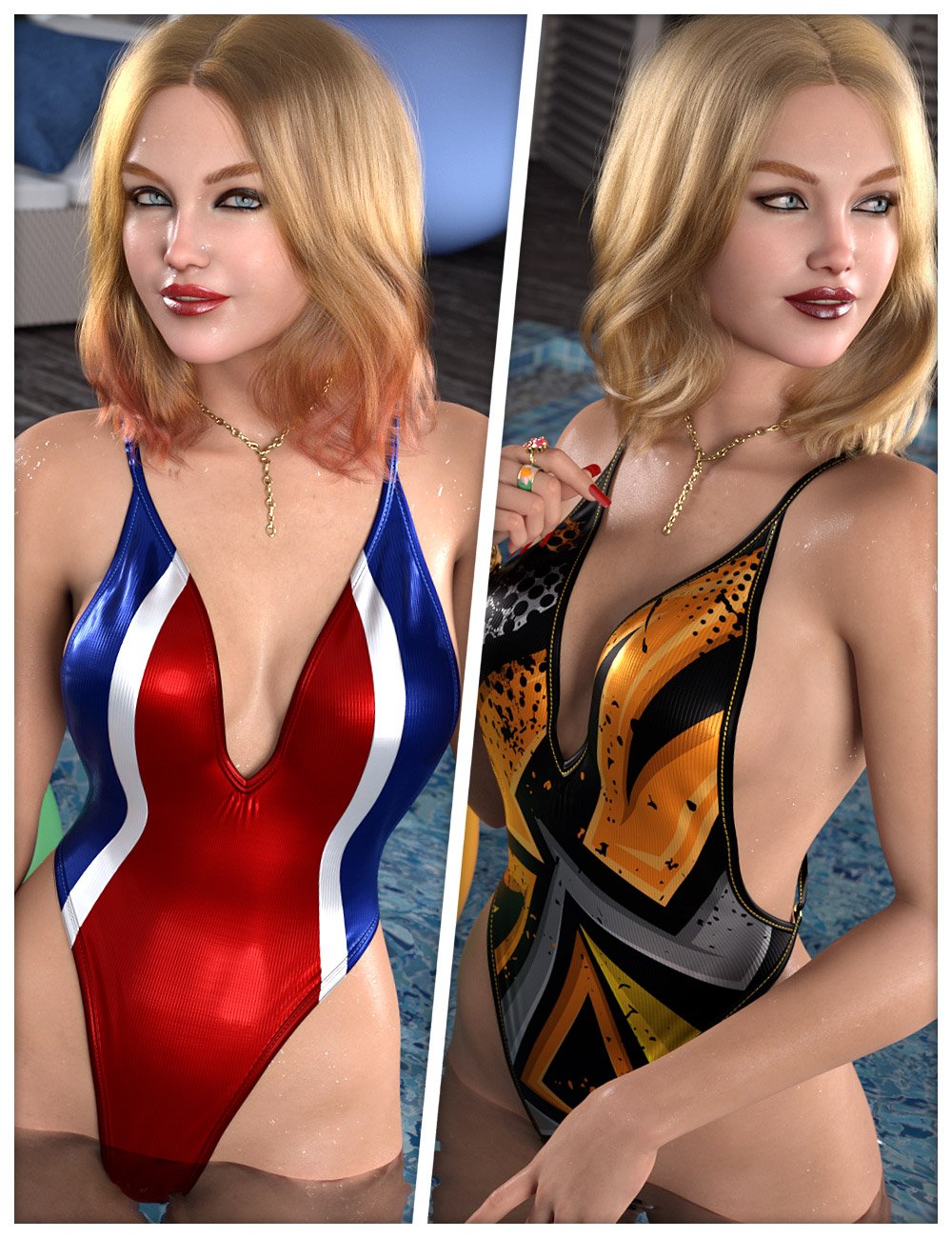 Seaside Textures for dForce SU Vacation Swimsuit