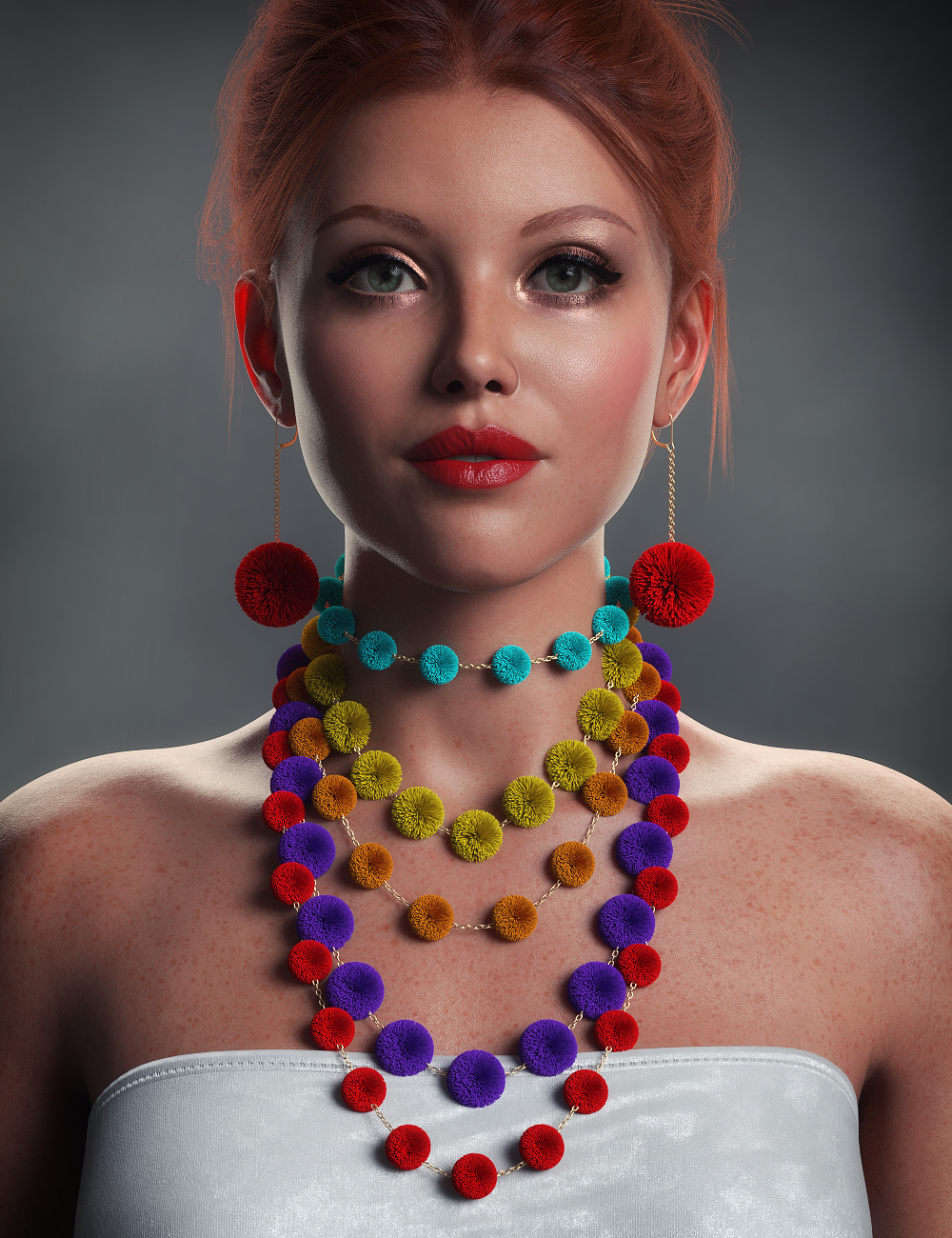 Pom Pom Extras for FK dForce Luxe Chains 2 by: Silas3D, 3D Models by Daz 3D