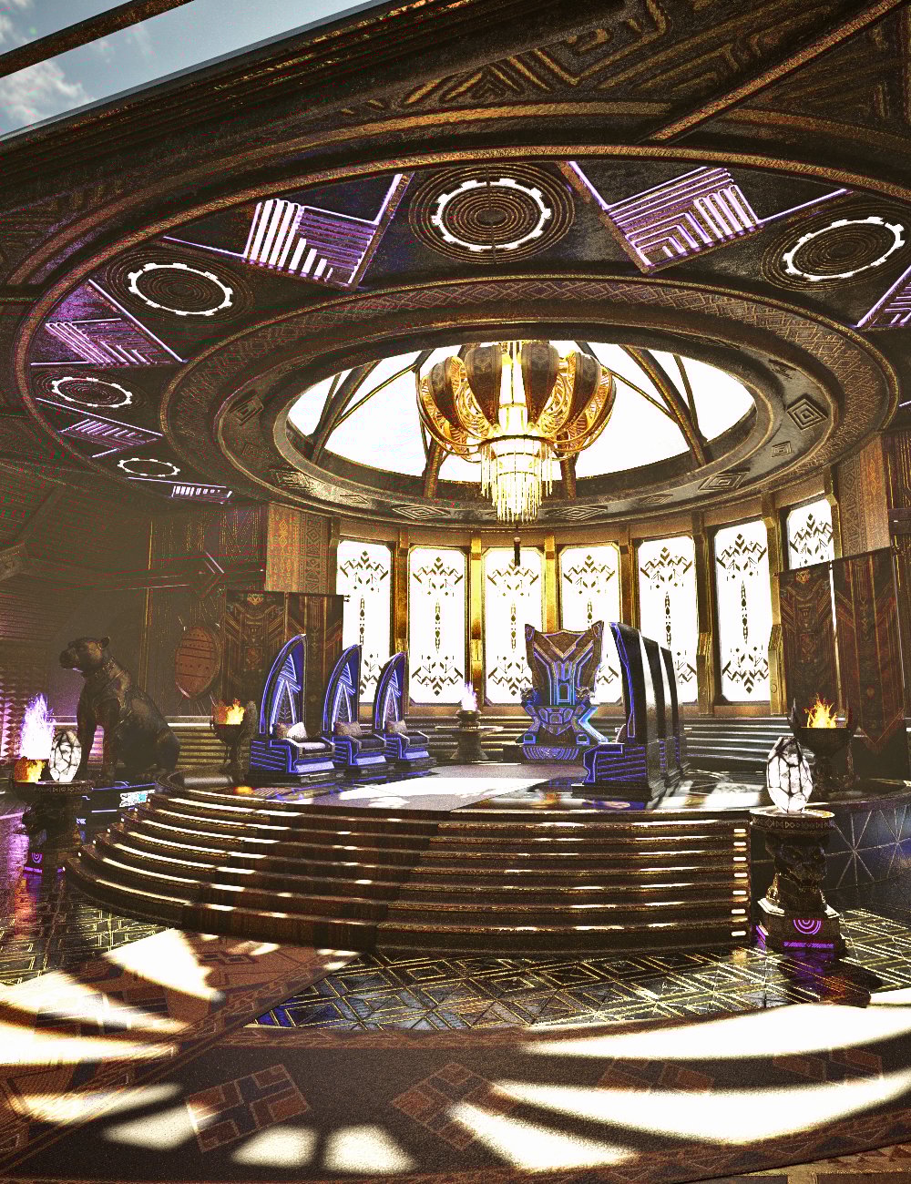 XI Futuristic African Throne by: Xivon, 3D Models by Daz 3D