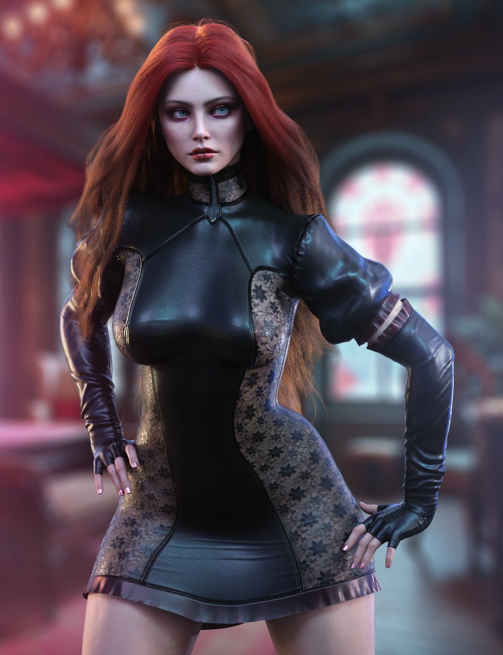 dForce HM Crimson Maiden Outfit for Genesis 9 , 8 and 8.1