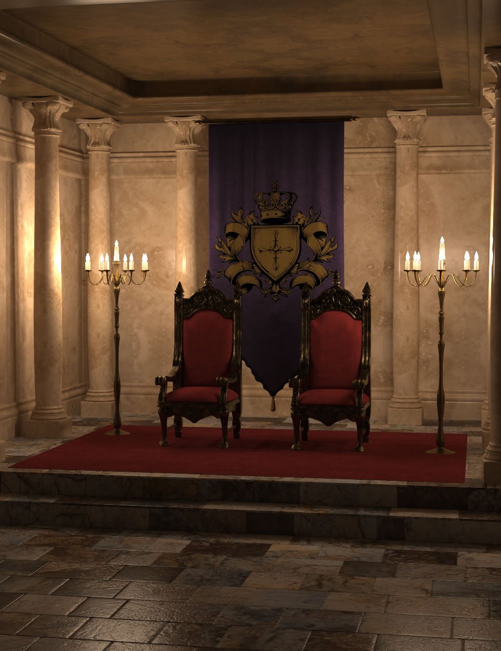 Hanging Out Throne Room by: SilvaAnt3d, 3D Models by Daz 3D