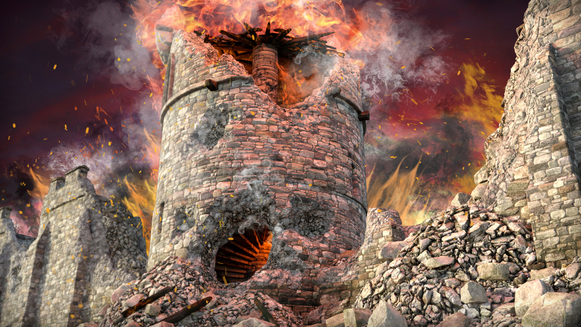 Medieval Castle Destruction Kit - Walls & Towers