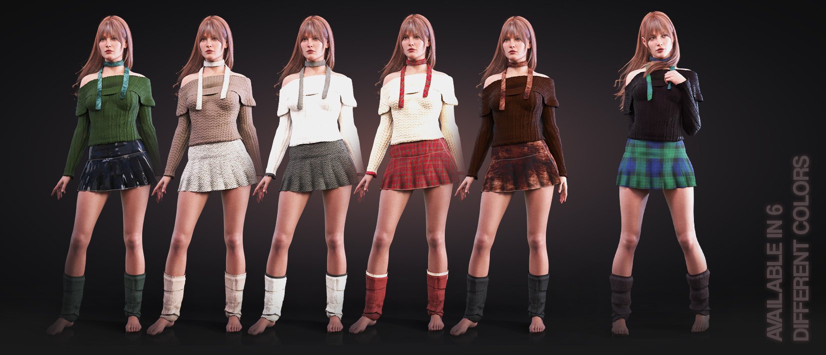 dForce LA Cozy Day Outfit for Genesis 9 and 8 Female