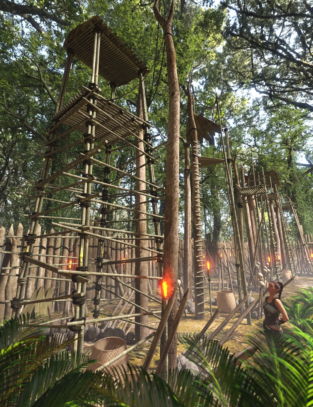 Jungle Watchtowers 2 by: Enterables, 3D Models by Daz 3D
