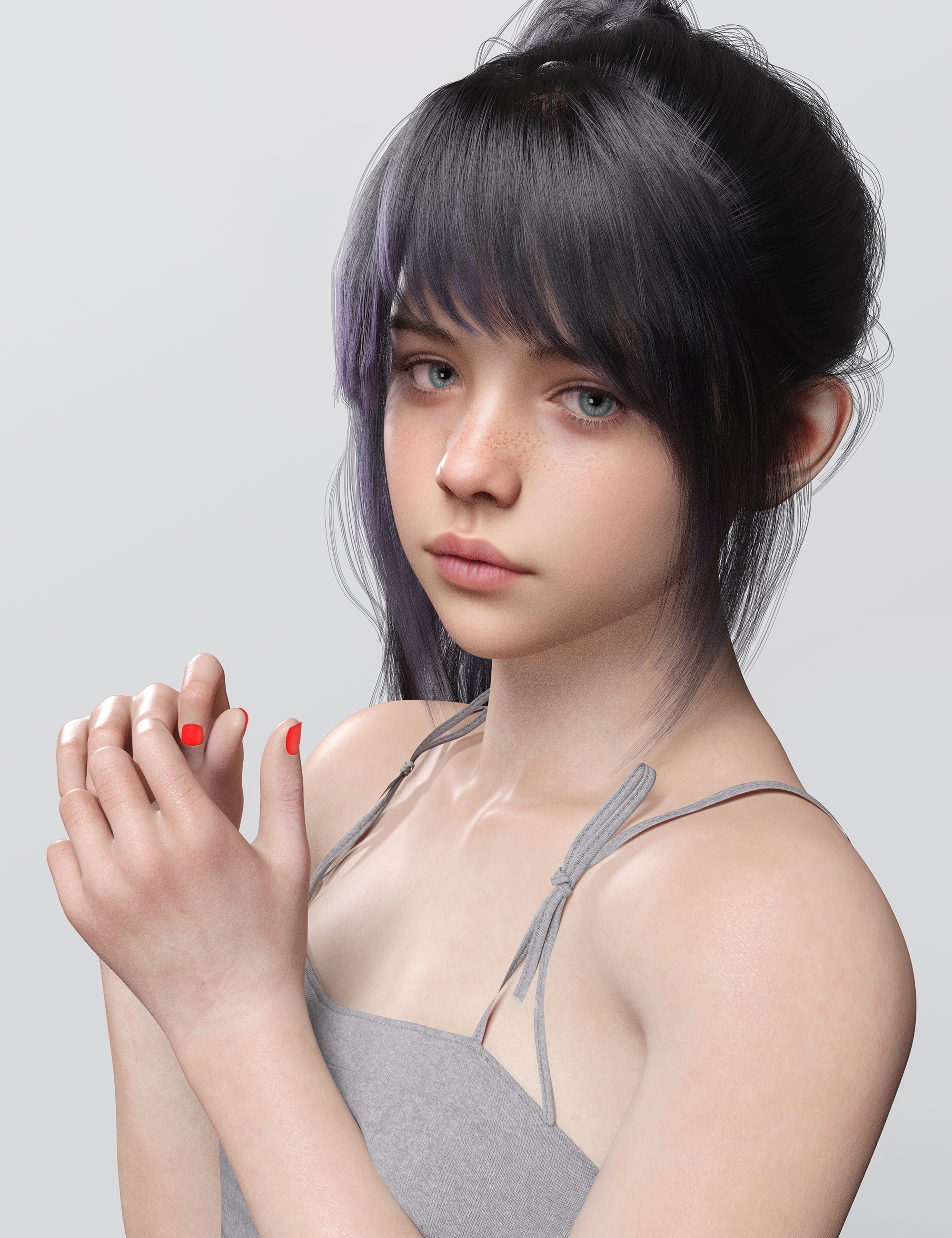 dForce Lively Ponytail Hair for Genesis 9