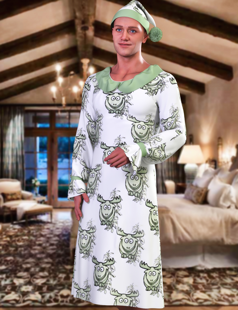 JMR dForce Albrecht Sleepwear for Genesis 9 and 8 Male by: JaMaRe, 3D Models by Daz 3D