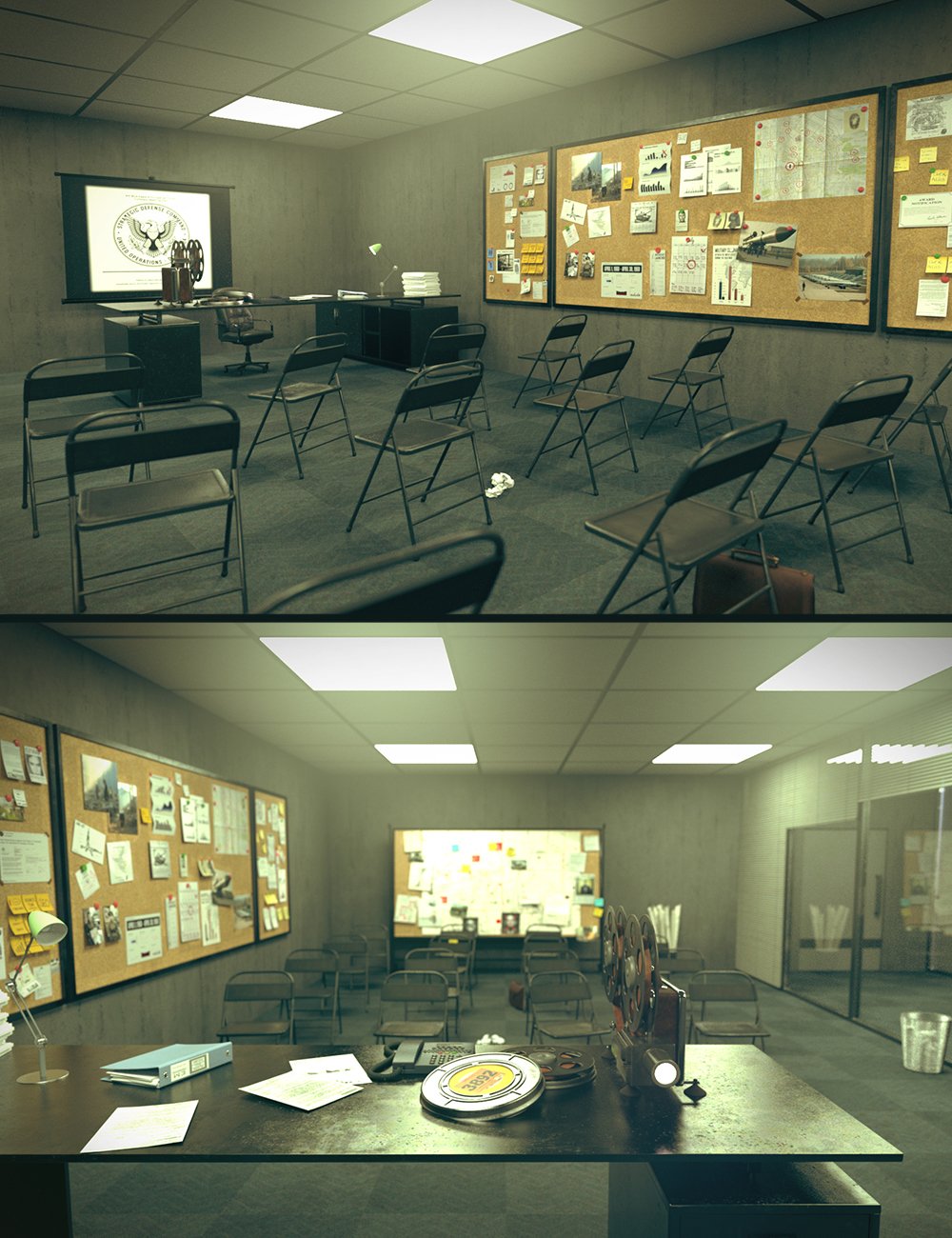 Military Briefing Room Scene