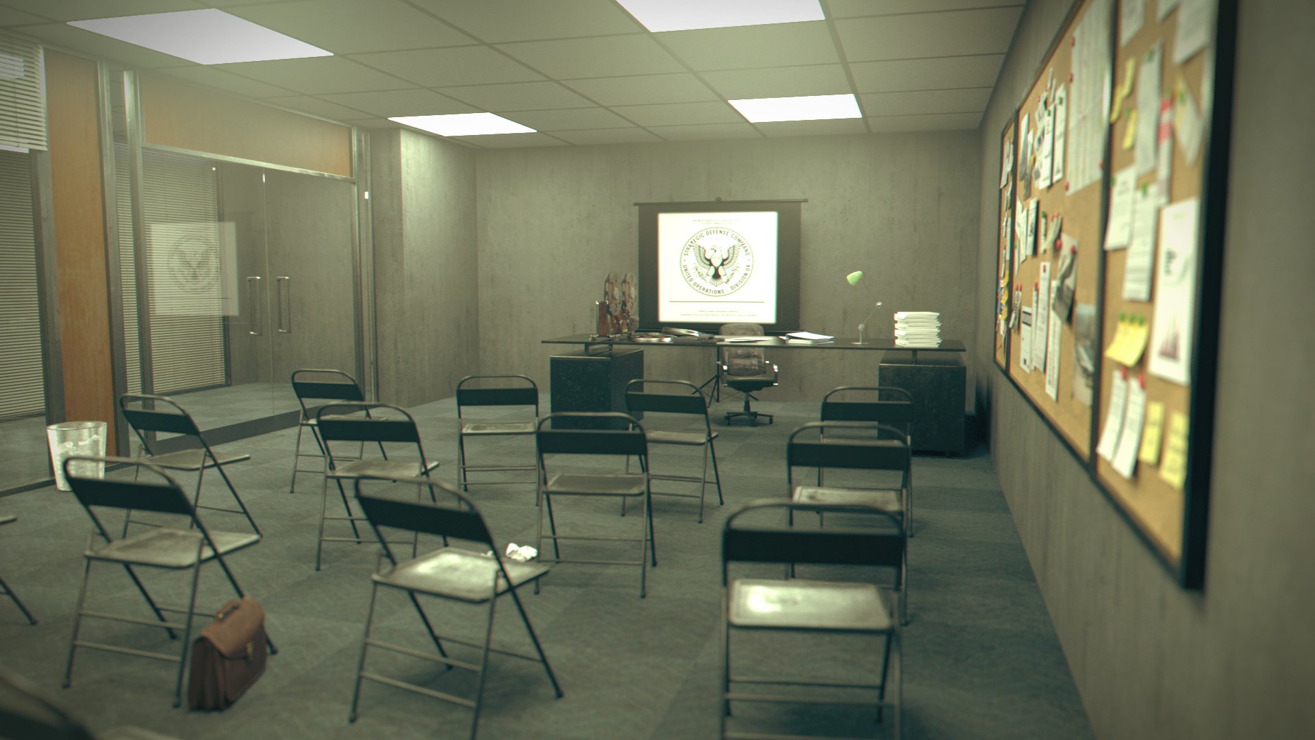 Military Briefing Room Scene