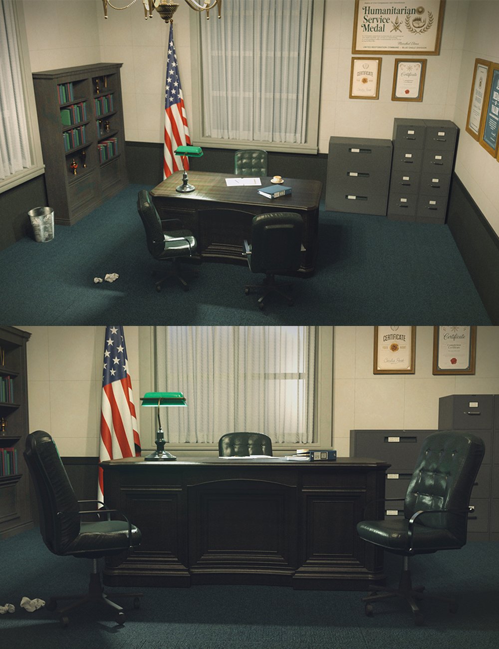 Military Office Room Scene