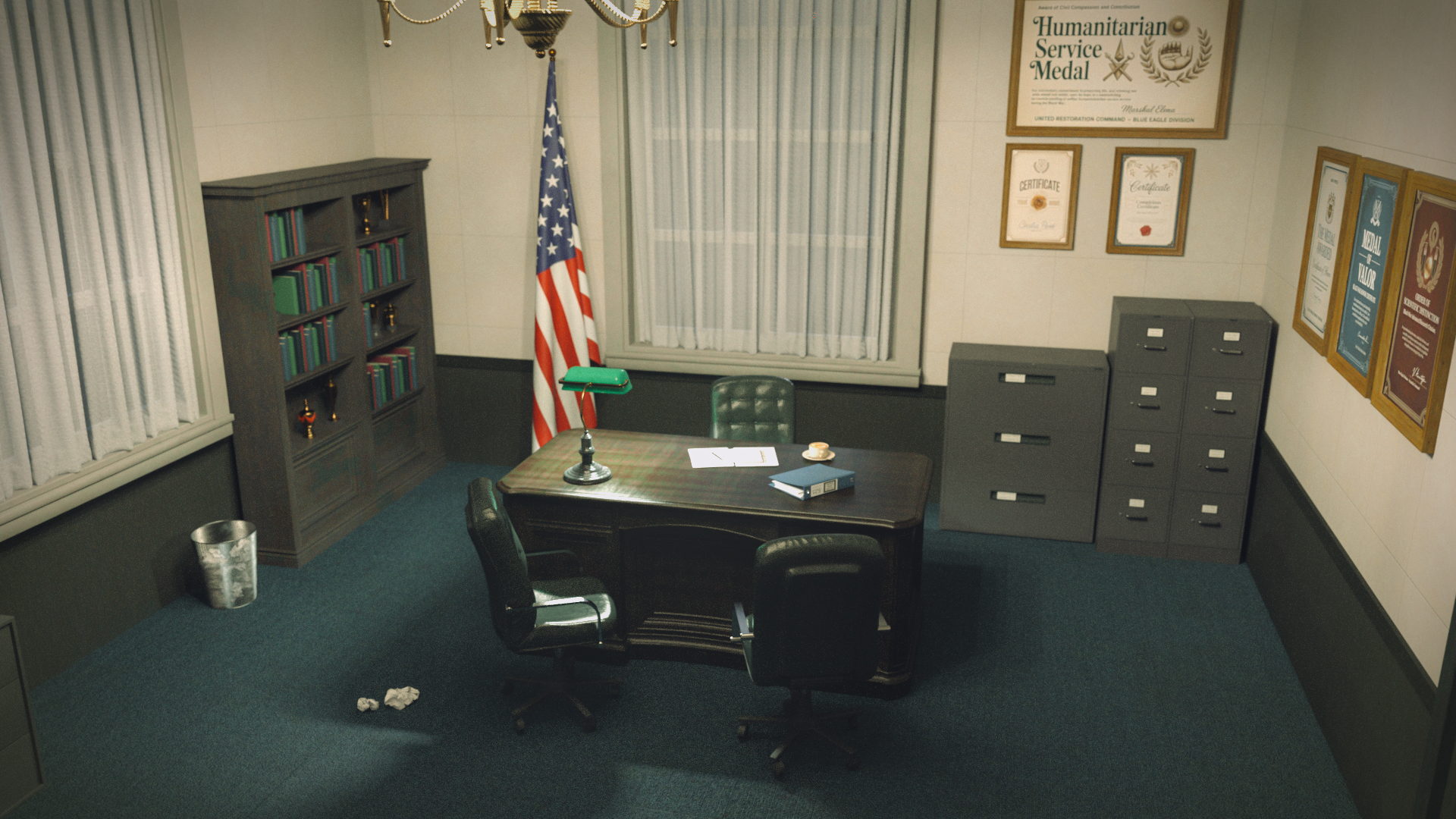 Military Office Room Scene | Daz 3D