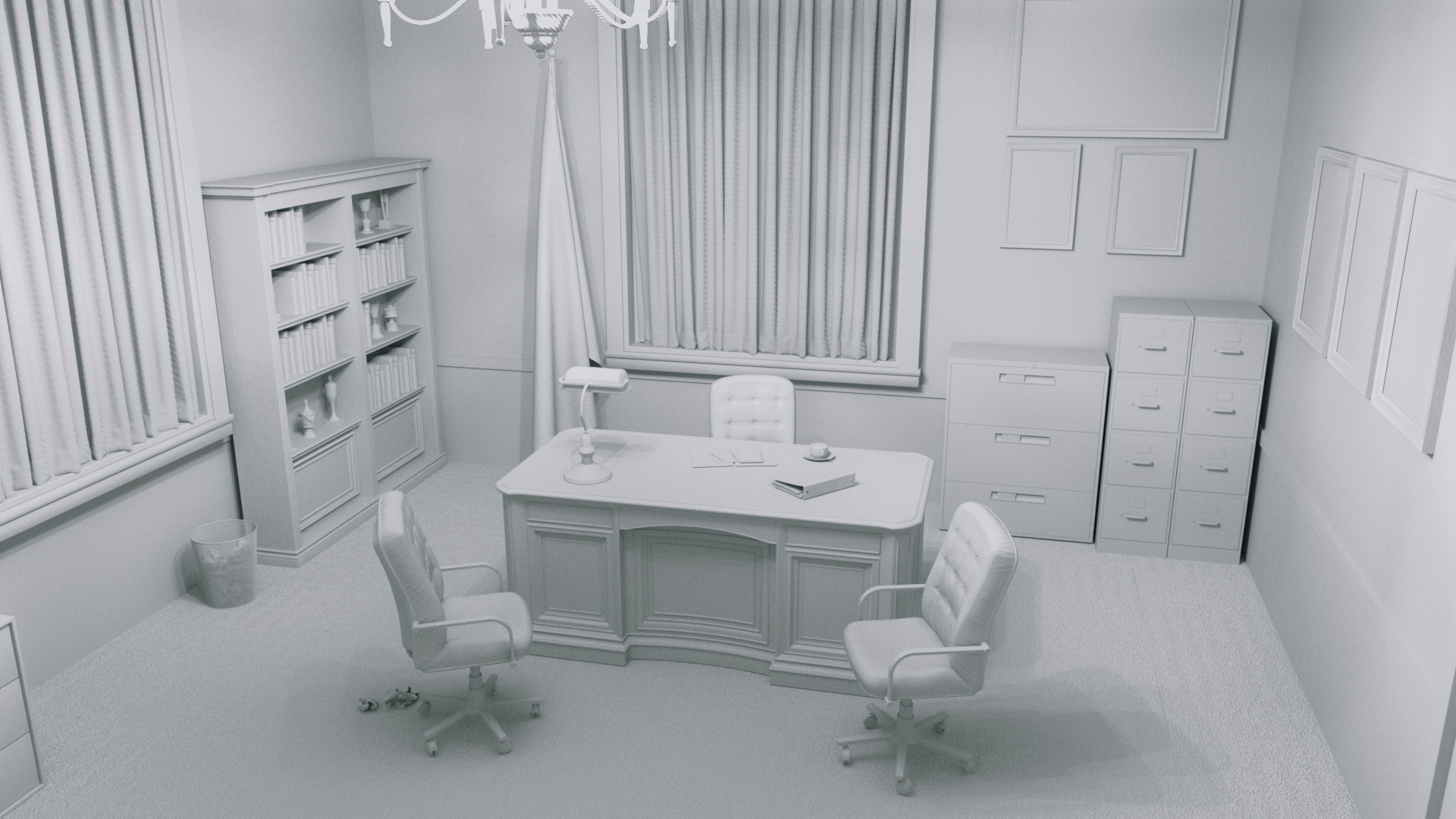 Military Office Room Scene | Daz 3D