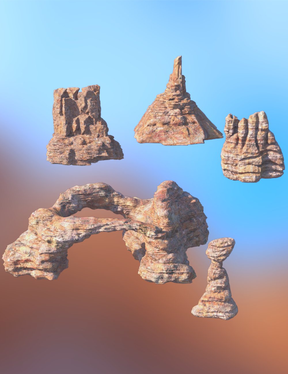 Moab 1 Rock Collection by: PerspectX, 3D Models by Daz 3D