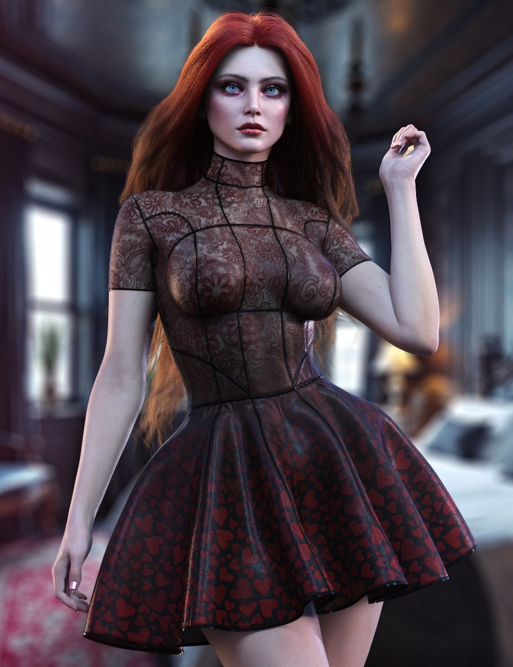 dForce HM Velvet Requiem Outfit for Genesis 9 , 8 and 8.1