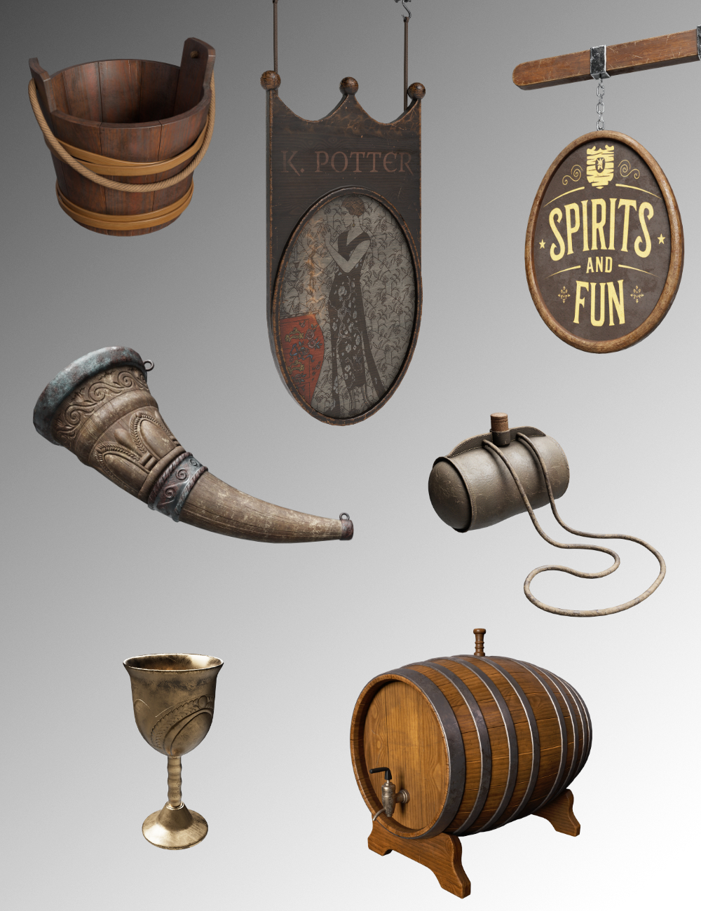 FG Spirits And Fun Tavern Decor by: IronmanFugazi1968, 3D Models by Daz 3D