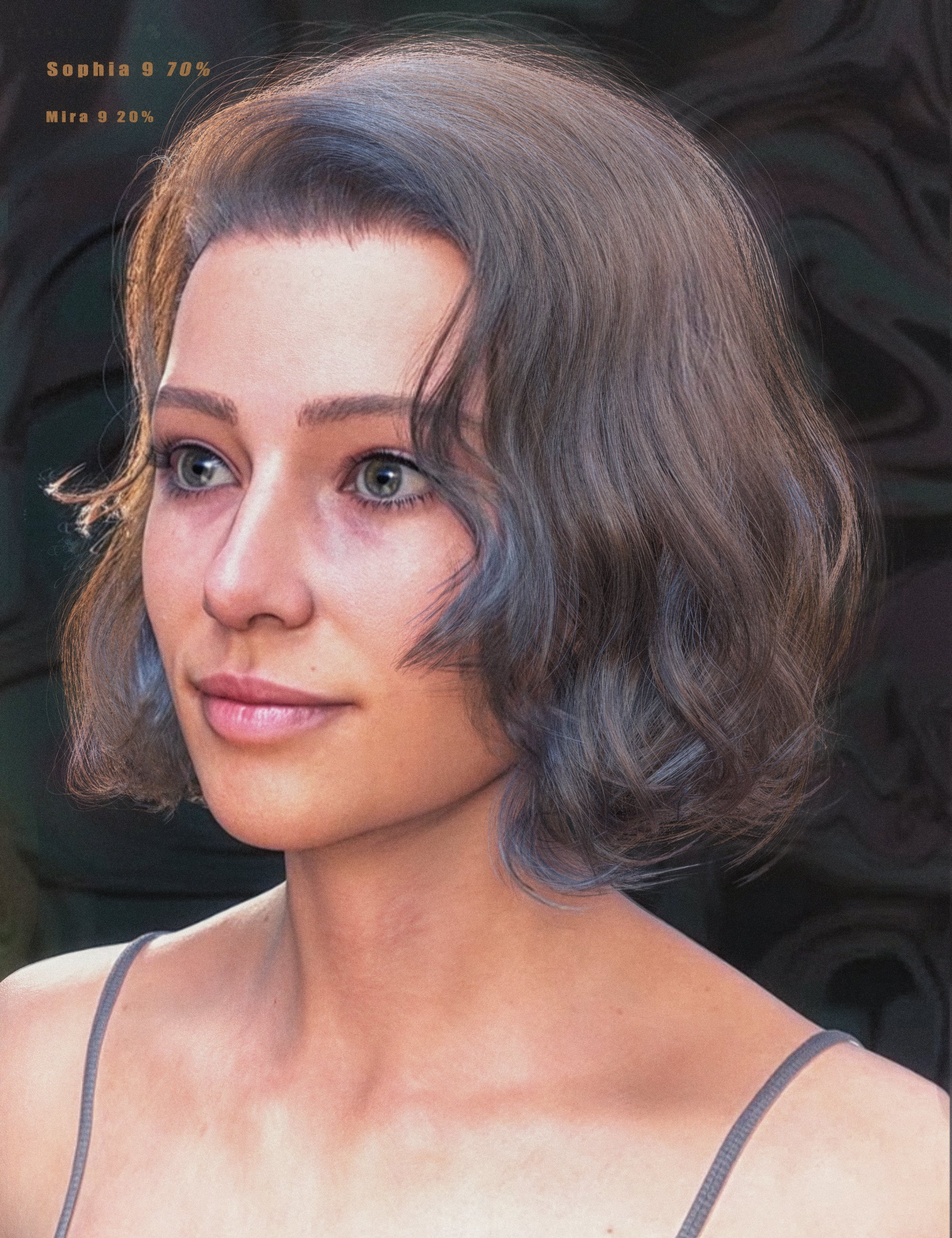 dForce Strand-Based FE French Short Hair for Genesis 9