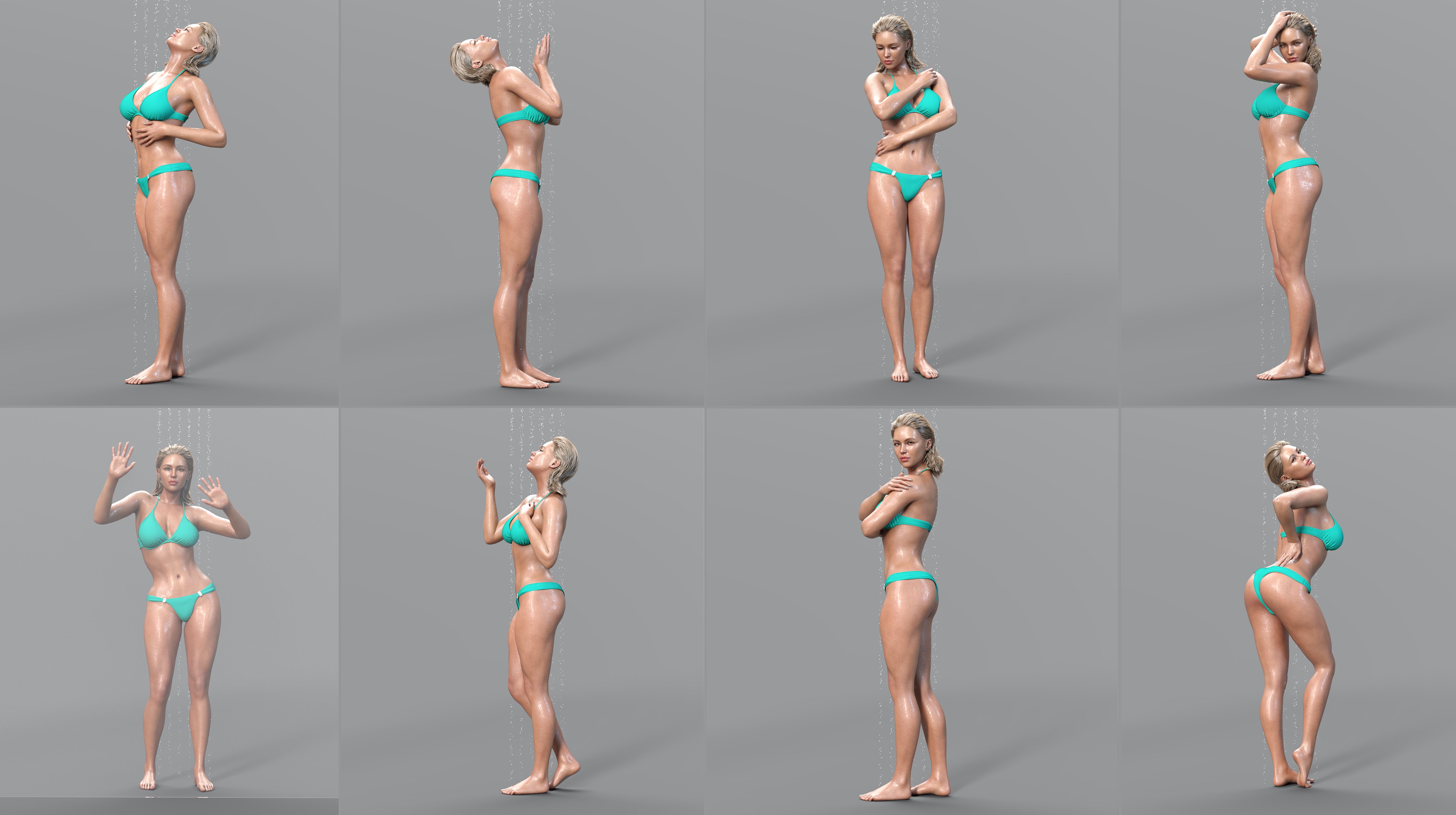 Z Taking a Shower Pose Mega Set for Genesis 9 and 8 Female