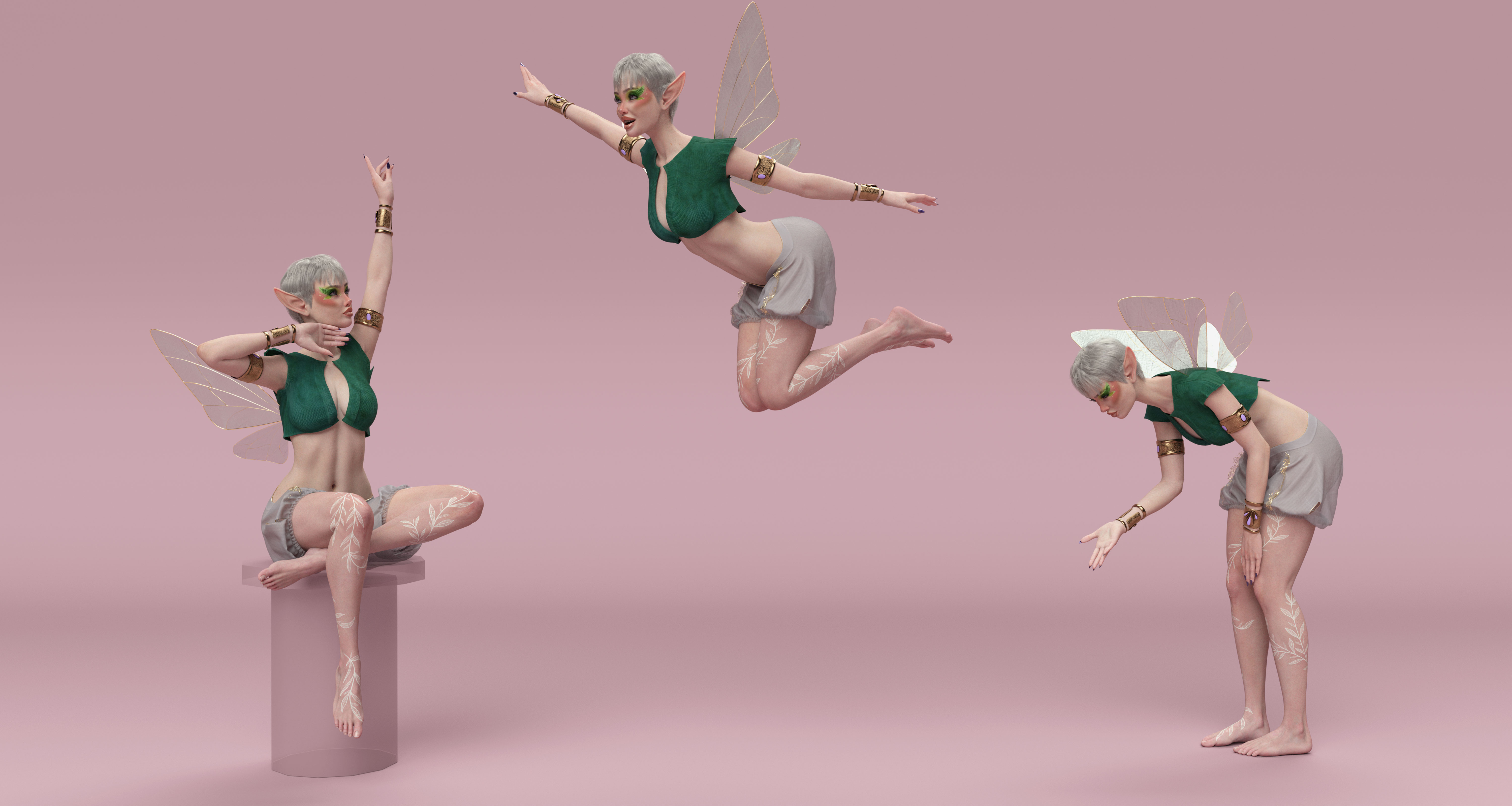 Pixie Hover Poses for Genesis 9 and 8 Female | Daz 3D