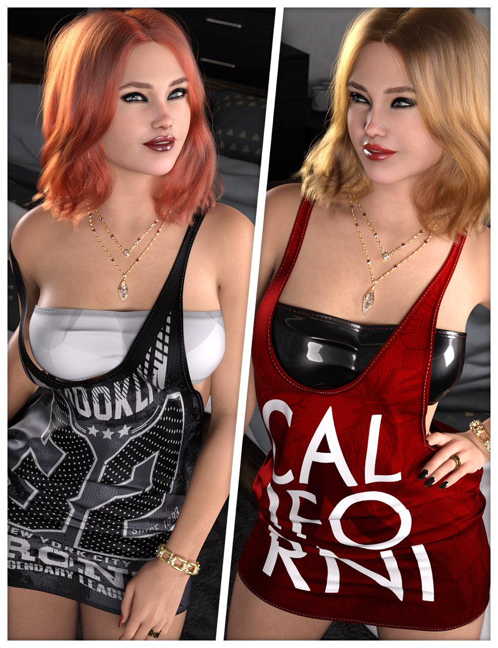 Fashionable Textures for dForce Too Messy Tank Dress