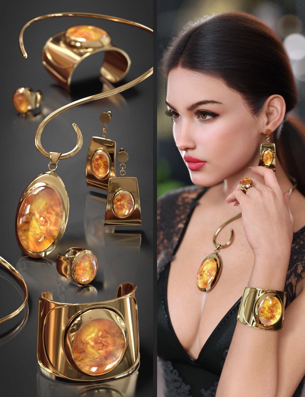 VRV Talia Jewelry for Genesis 9, 8.1, and 8