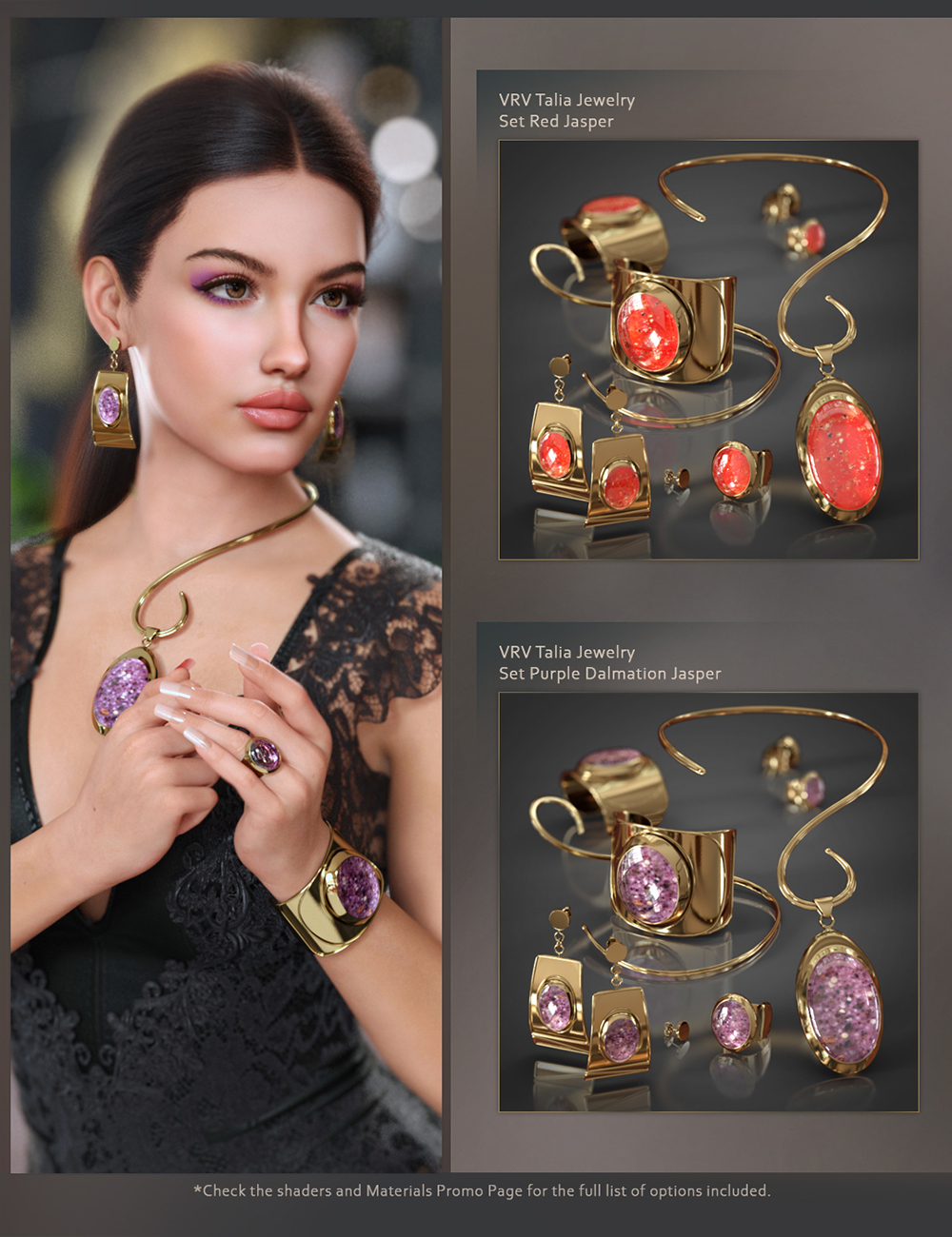 VRV Talia Jewelry for Genesis 9, 8.1, and 8