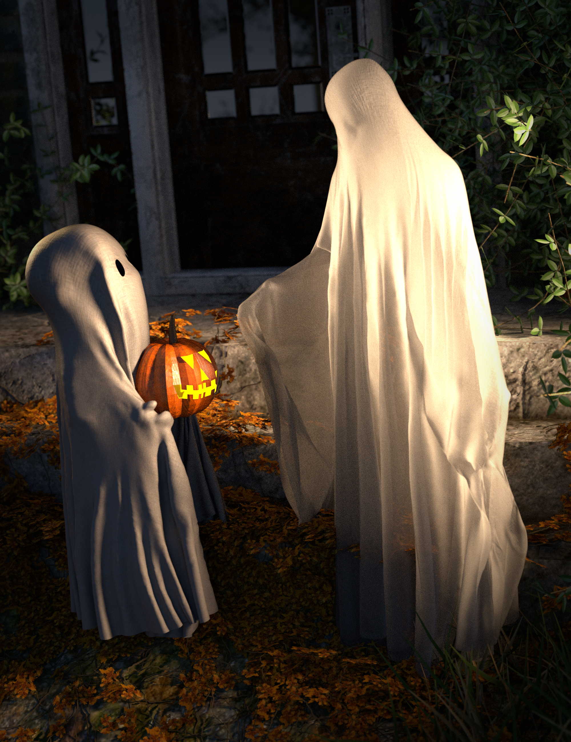 SY dForce Sheet Ghost Genesis 9 by: Sickleyield, 3D Models by Daz 3D